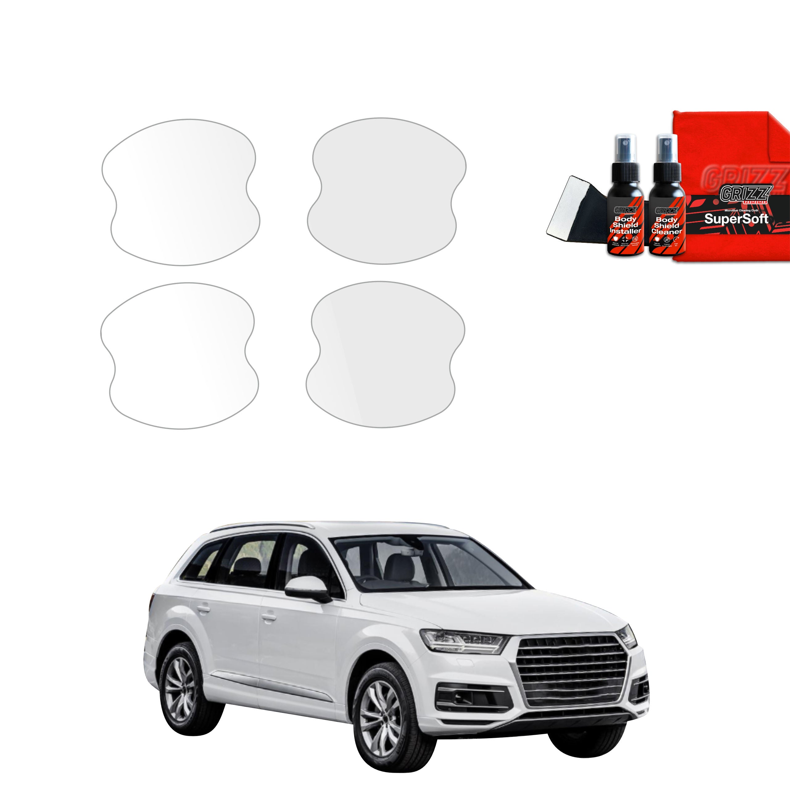 Folie de protecție 4în1 pentru adâncituri mânere ușă - Audi Q7 (2015-2019)