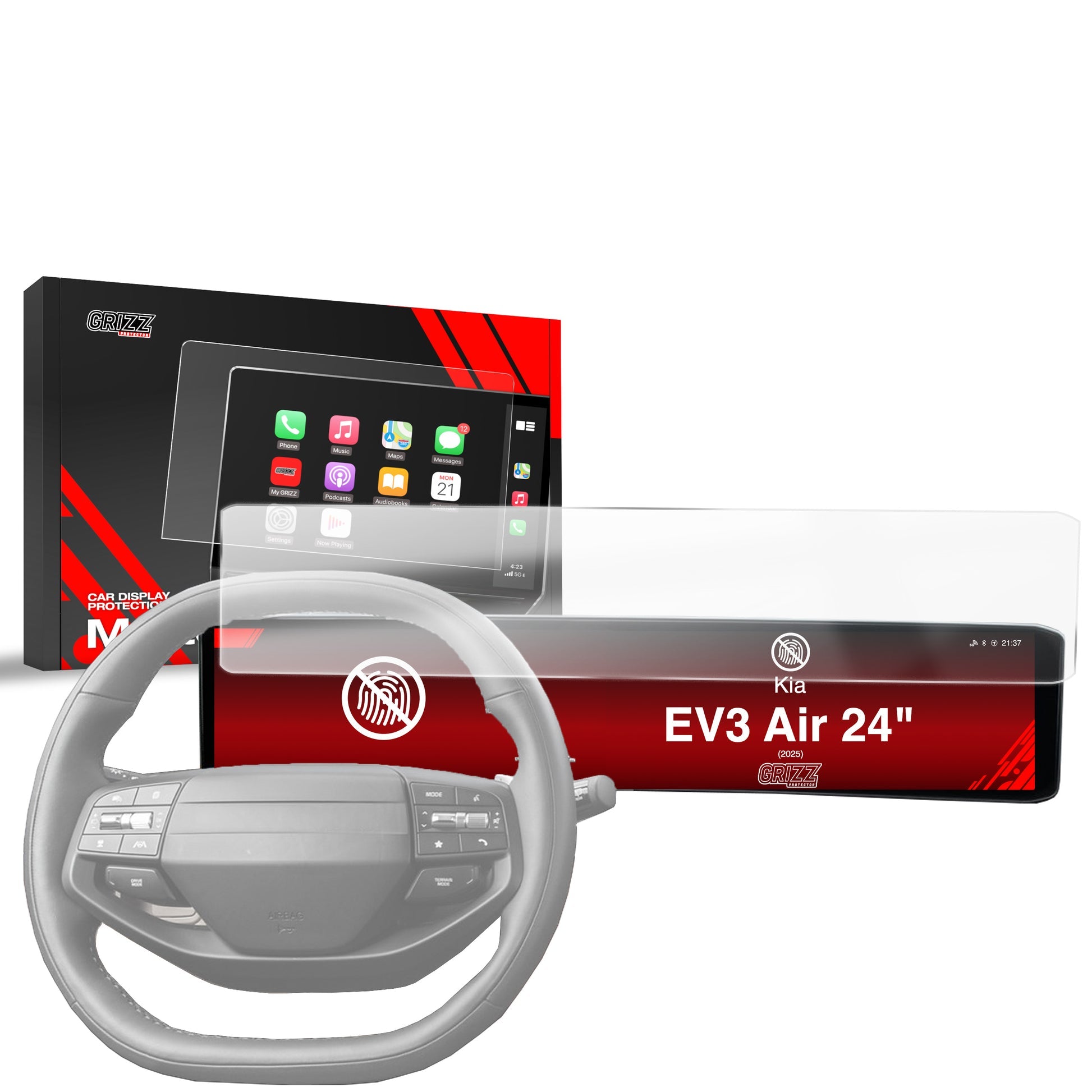 Folie de protecție pentru ecran pentru Kia EV3 Air 24" (2025) Anti-Amprentă, Mată