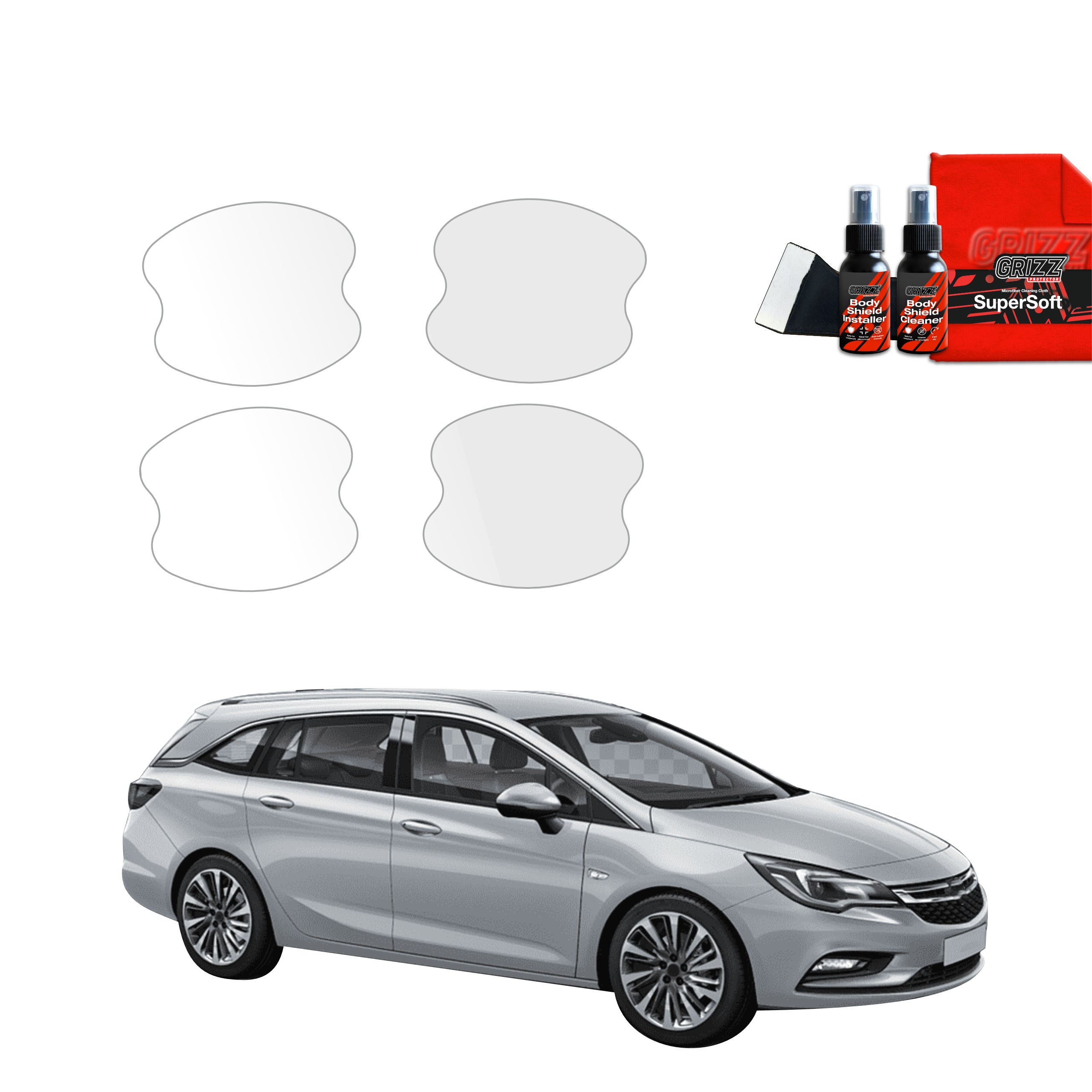 Folie de protecție 4în1 pentru adâncituri mânere uși - Opel Astra J Kombi 5D (2012-2015)
