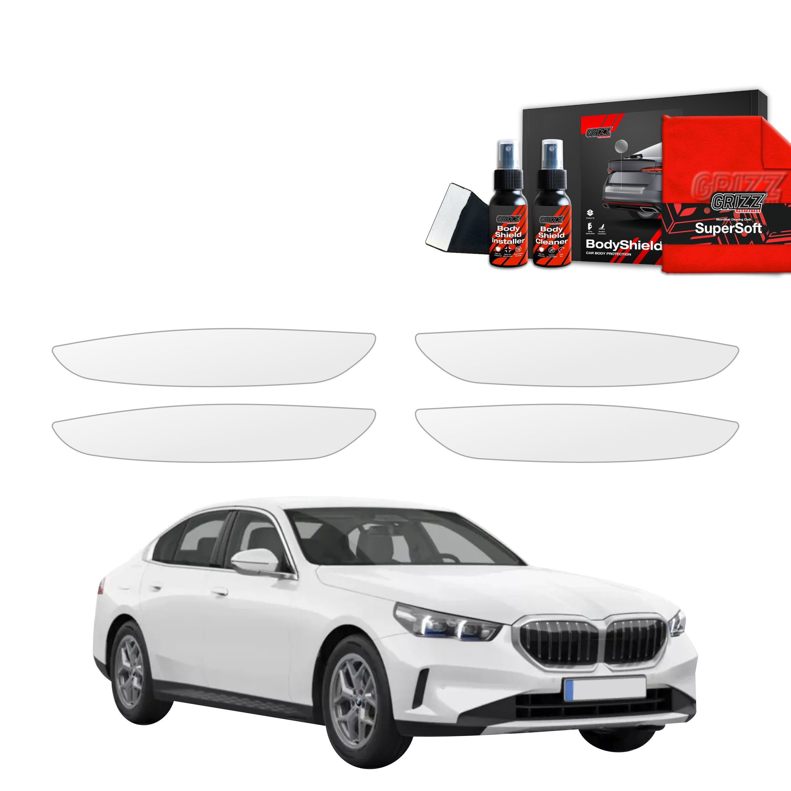 Folie de protecție 4în1 pentru adâncituri mânere uși - BMW 5 Sedan G60 520i (2024-2025)