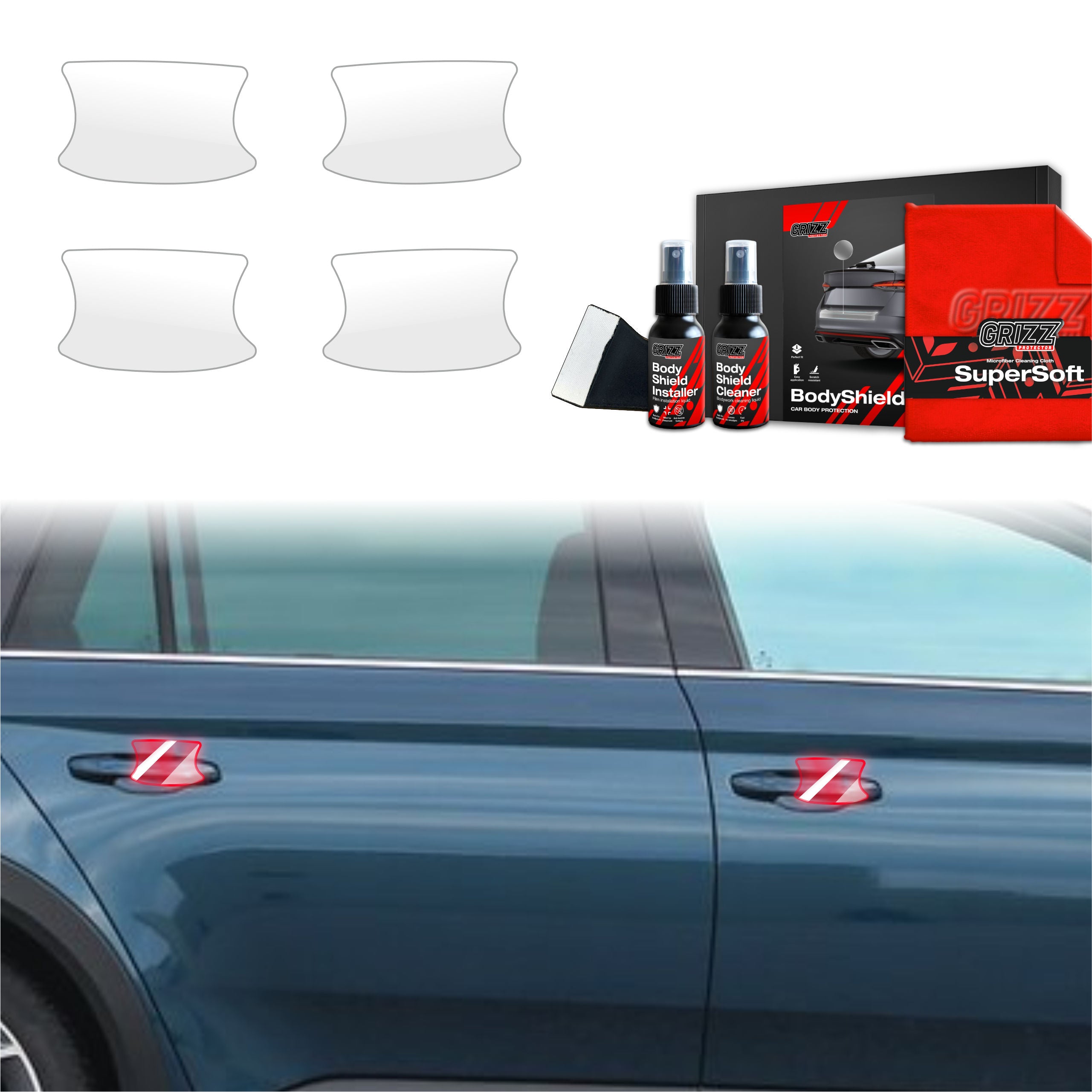Folie de protecție 4în1 pentru mânerele ușilor - Skoda Superb 3 Combi (2015-2019)