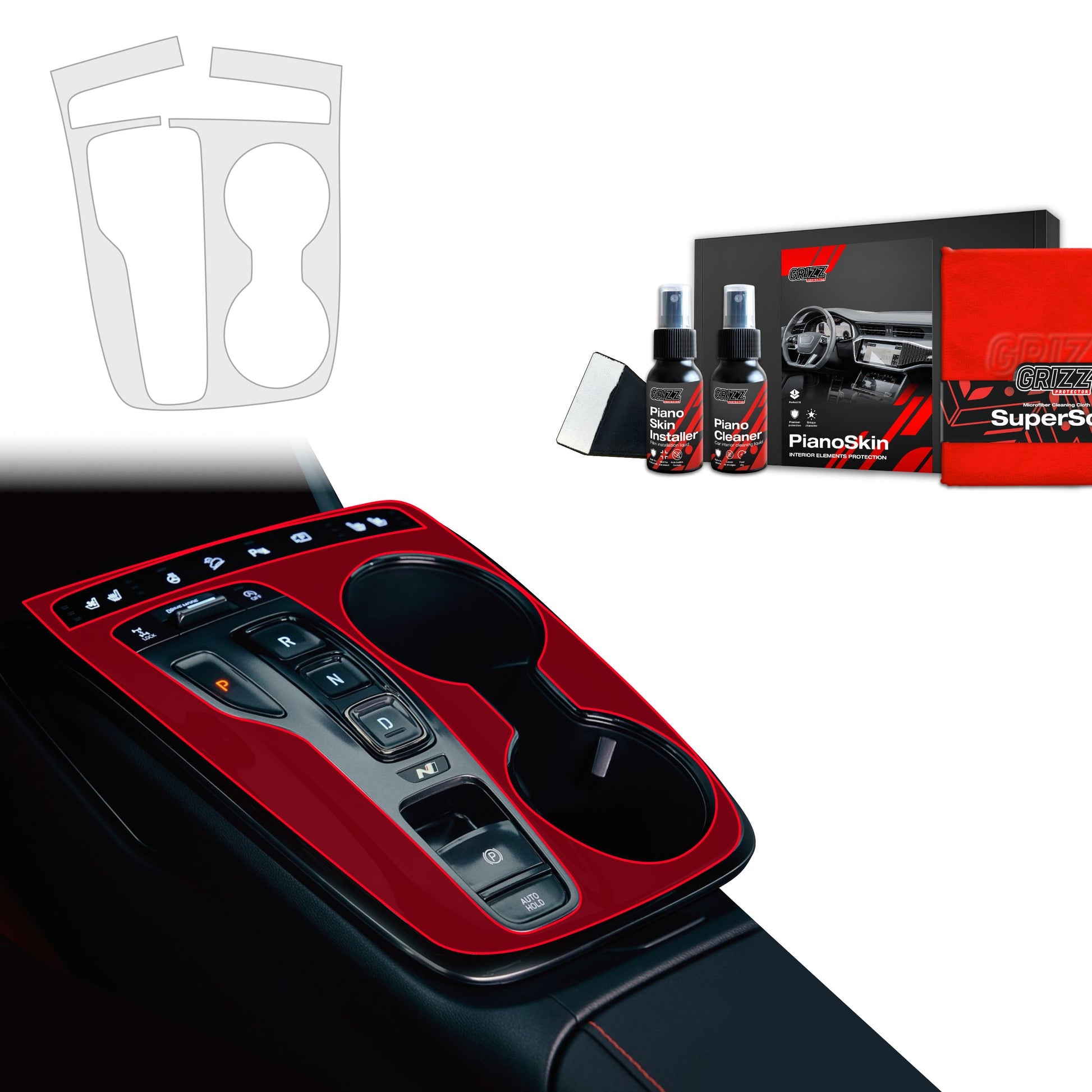 Folie de protecție pentru consola centrală - Hyundai Tucson N-Line (2021-2024) Mat