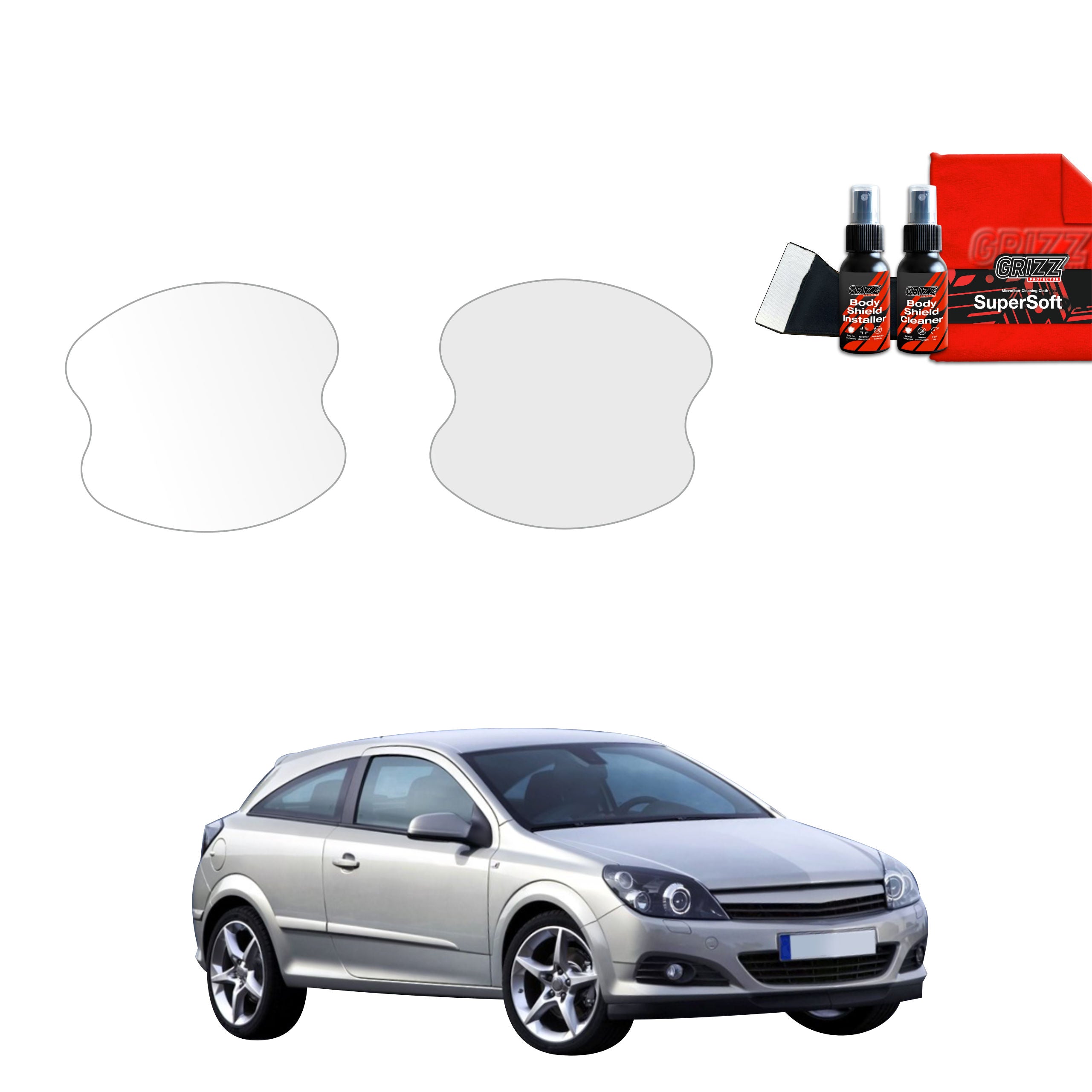 Folie de protecție 2în1 pentru adânciturile mânerelor ușilor - Opel Astra H Hatchback 3D (2004-2010)