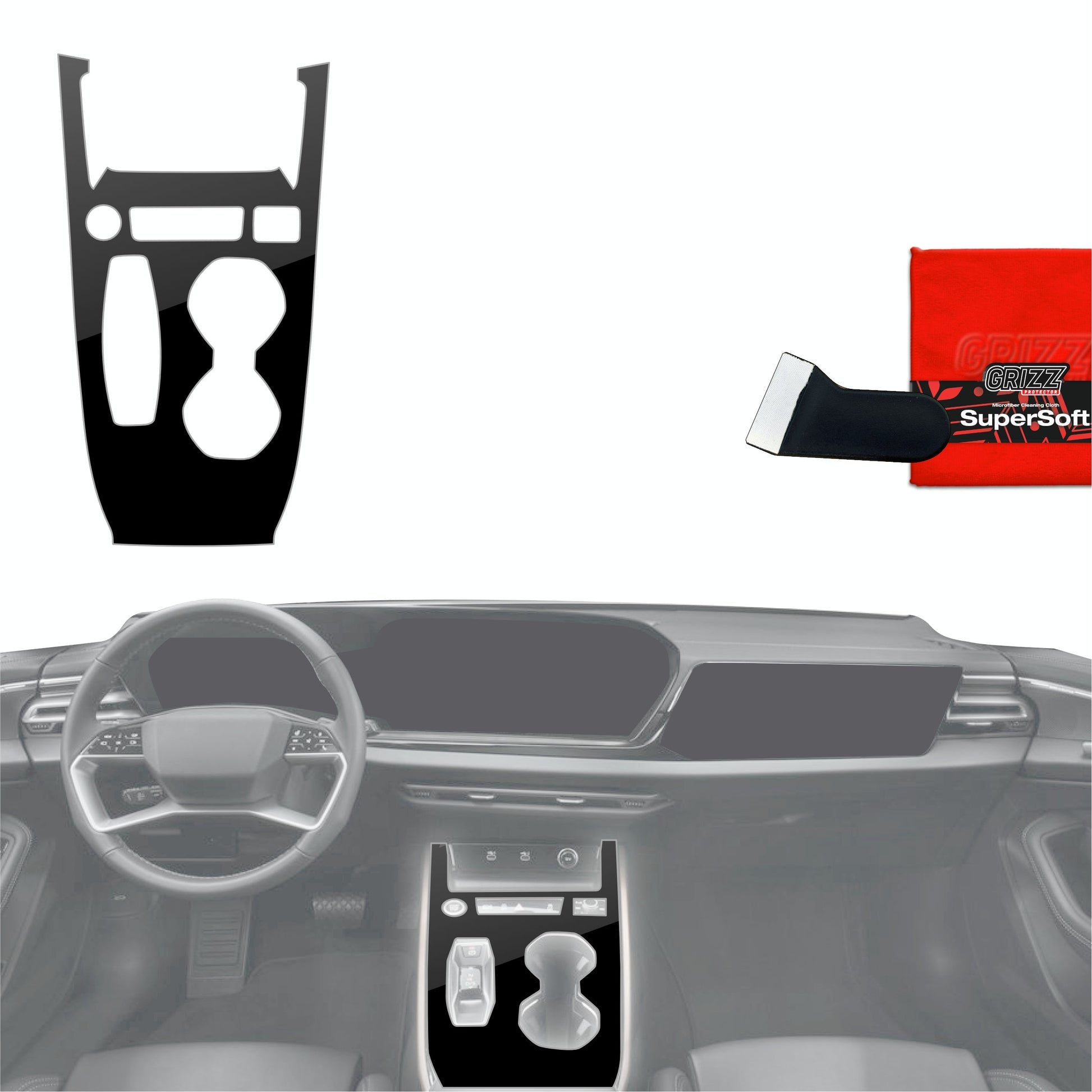 Folie de protecție pentru consola centrală - Audi A5 B10 (2025) Negru lucios