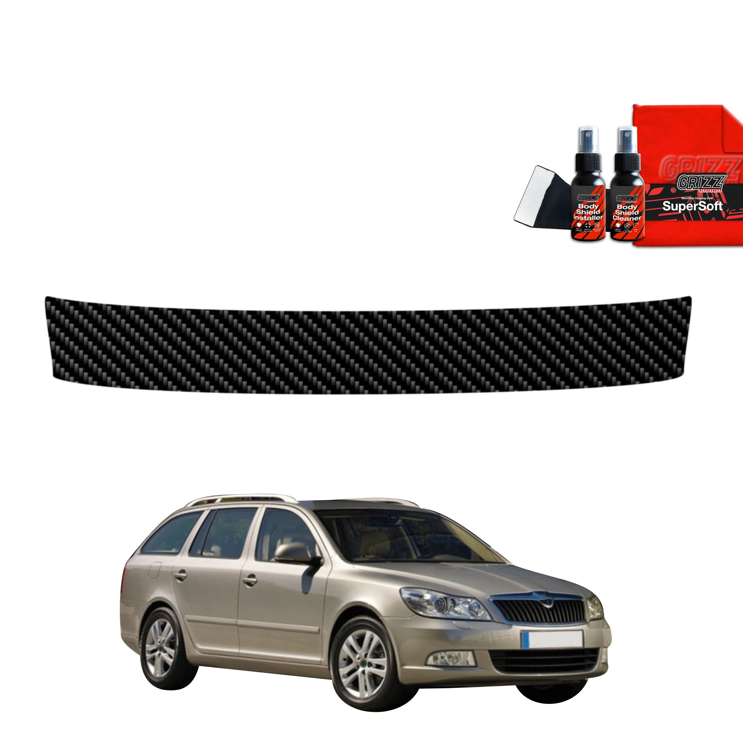 Folie de protecție din carbon pentru marginea de încărcare - Skoda Octavia 2 Combi Facelifting (2008-2013)