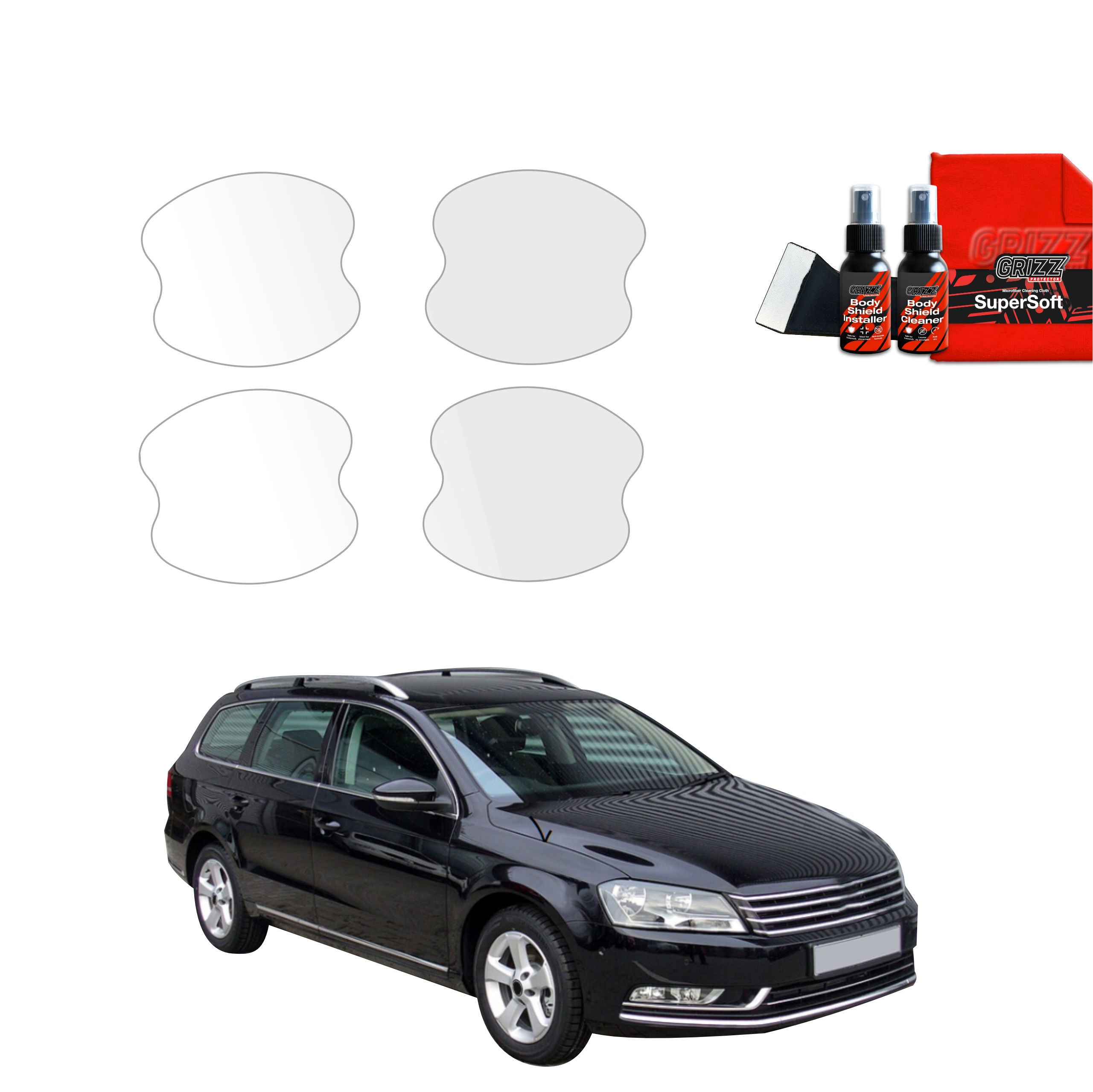 Folie de protecție 4în1 pentru adâncituri mânere uși - Volkswagen Passat B7 Variant (2010-2014)