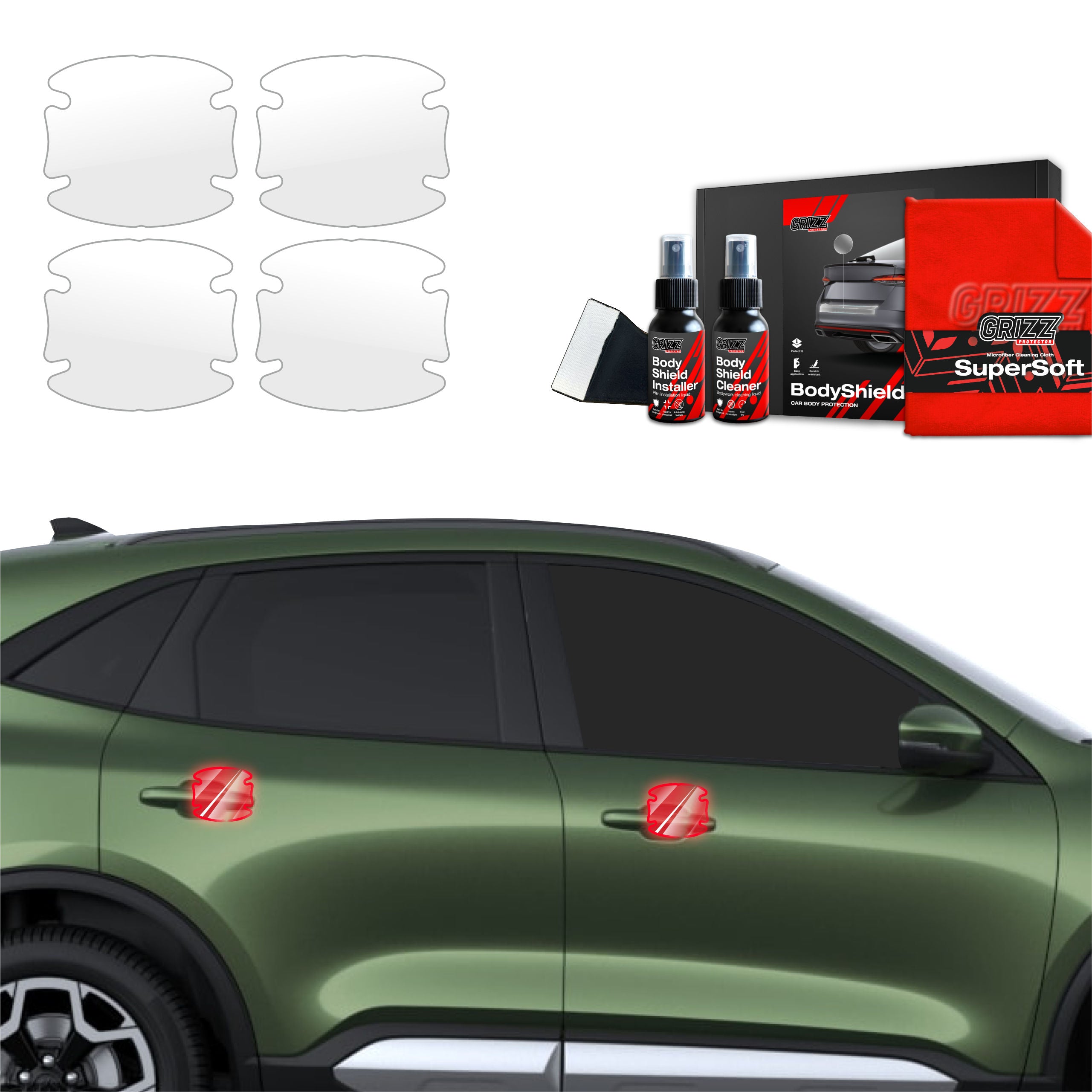 Folie de protecție 4în1 pentru adâncituri mânere uși - Ford Kuga Active Facelift (2024-2025)