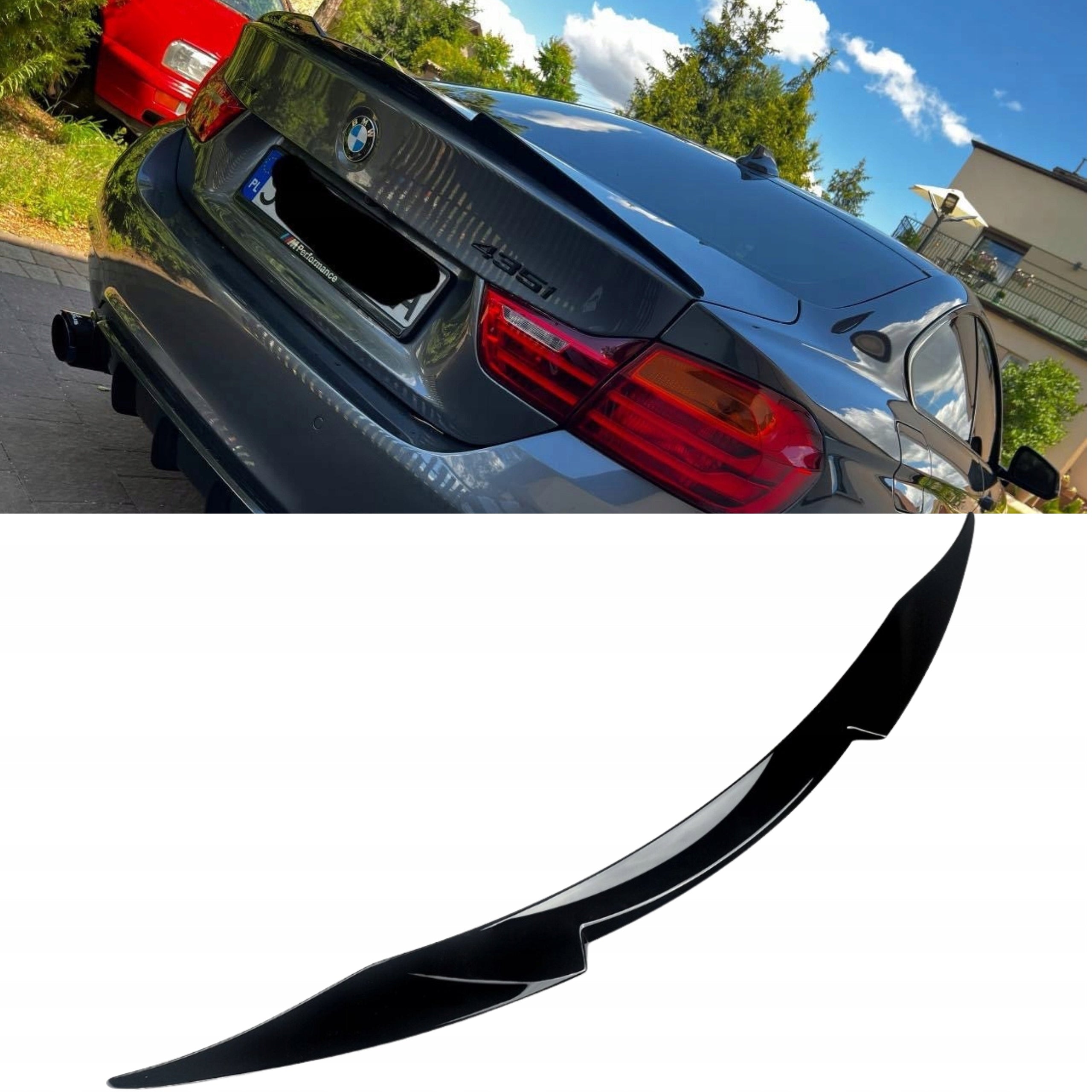 SPOILER SPOILER CAPAC ADĂUGAT BMW PACHET M F32 DESIGN 3D NEGRU LUCIOS
