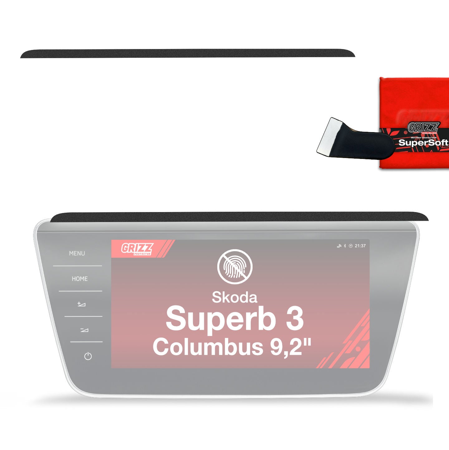 Folie de protecție pentru bord - Skoda Superb 3 9,2" Columbus (2015-2024) Negru Mat Antiamprentă
