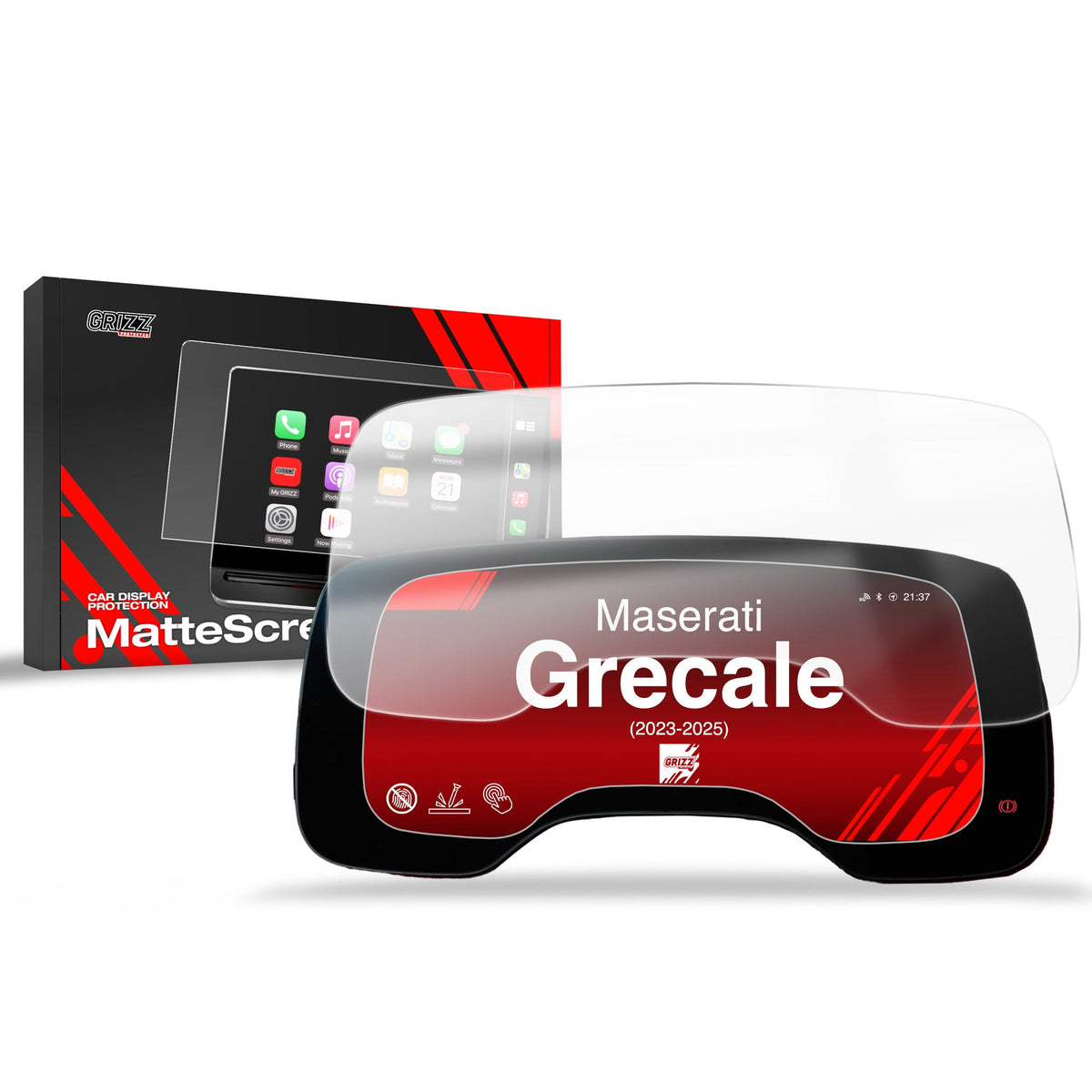 Folie de protecție pentru ecran pentru Maserati Grecale Virtual Cockpit (2023-2025) Anti-Amprentă, Mată