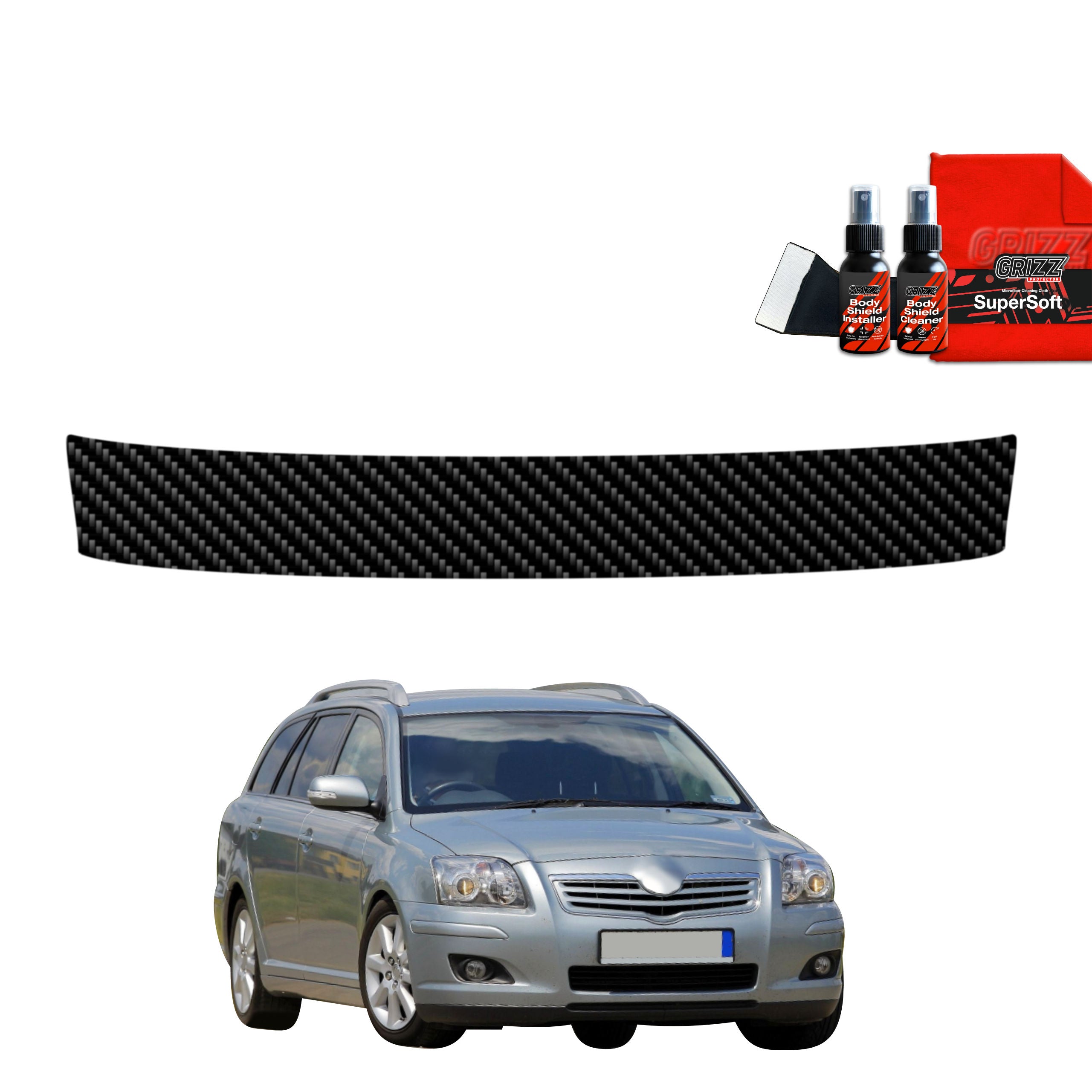 Folie de protecție din carbon pentru pragul portbagajului - Toyota Avensis Kombi (2003-2009)