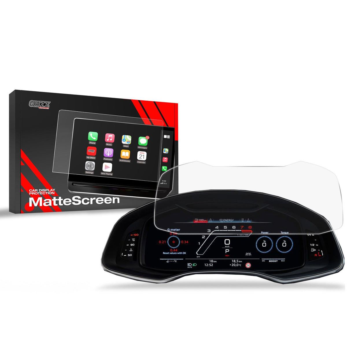 Folie de protecție pentru ecran Audi Q7 Virtual Cockpit 12,3" (2019-2025) Anti-Amprentă, Mată