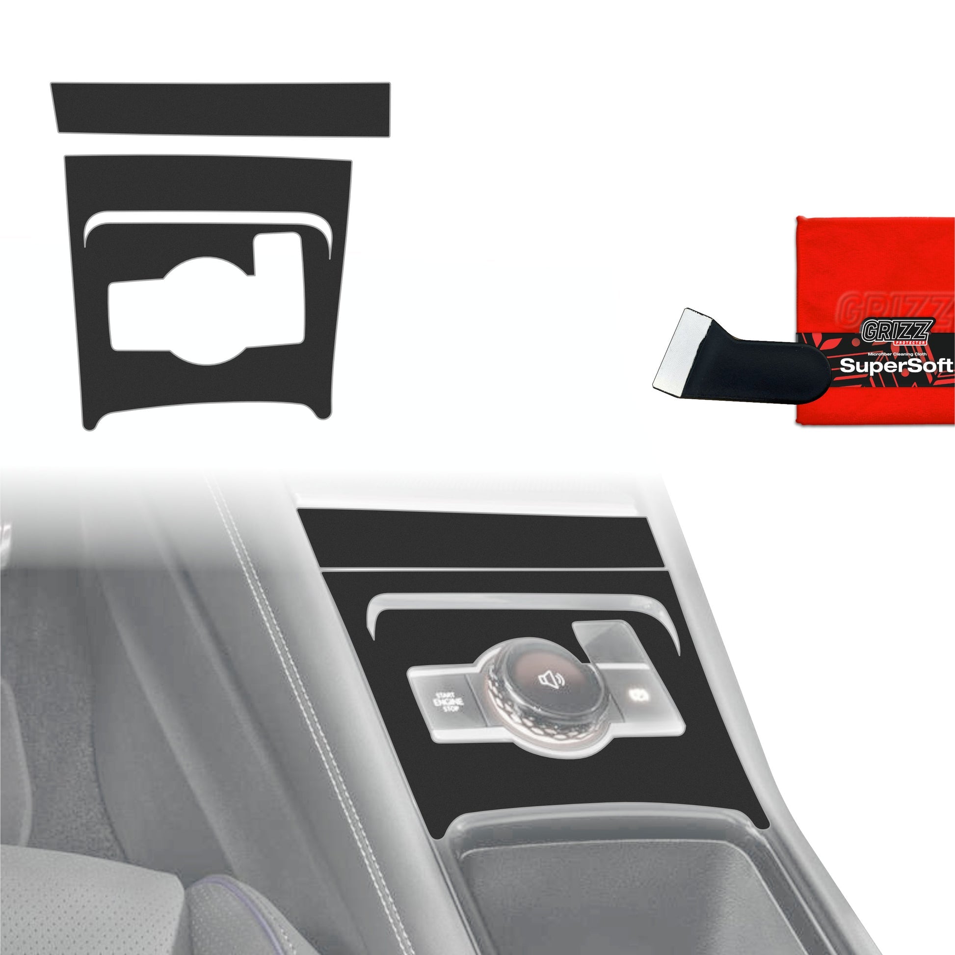 Folie de protecție 2în1 pentru consola centrală - Volkswagen Tiguan 3 (2024-2025) Negru Mat Antiamprentă