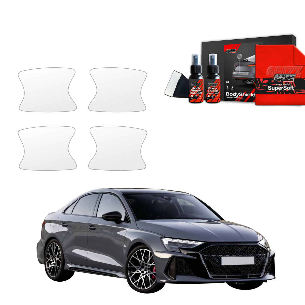 Folie de protecție 4în1 pentru mânerele ușilor - Audi RS3 (2025)