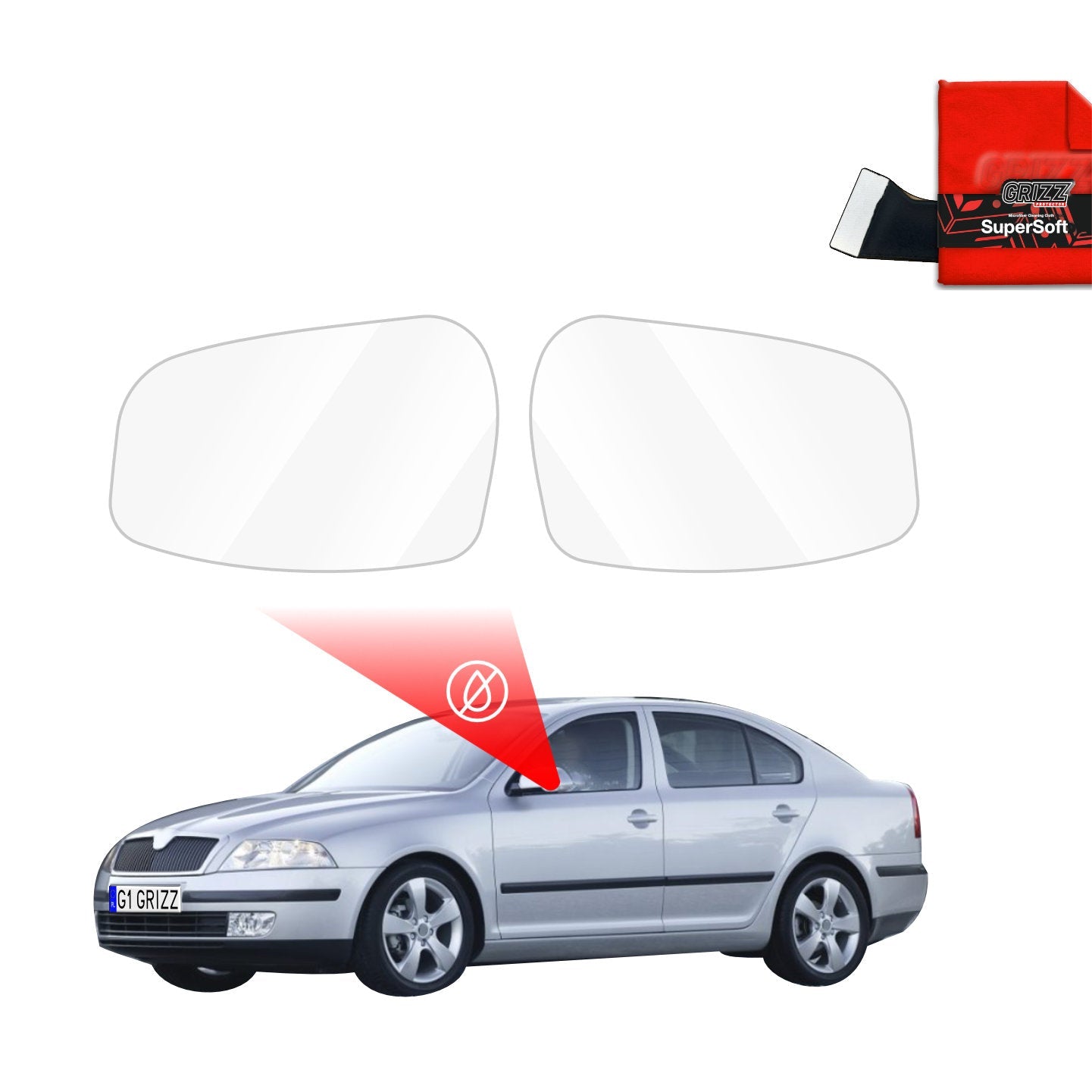Folie de protecție împotriva ploii pentru oglinzile exterioare - Skoda Octavia 2 Hatchback (2004-2008)