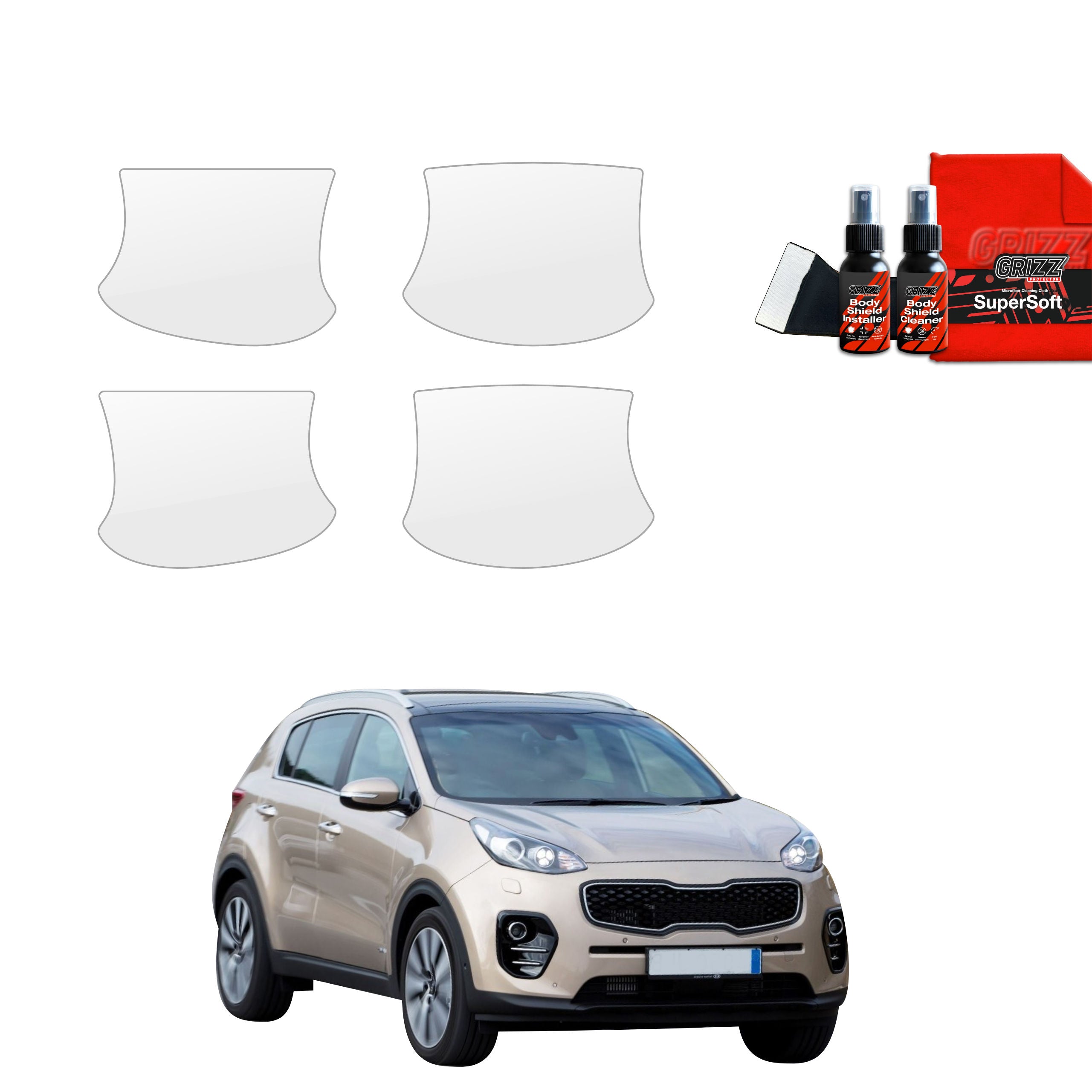 Folie de protecție 4în1 pentru adâncituri mânere uși - Kia Sportage 4 (2018-2021)
