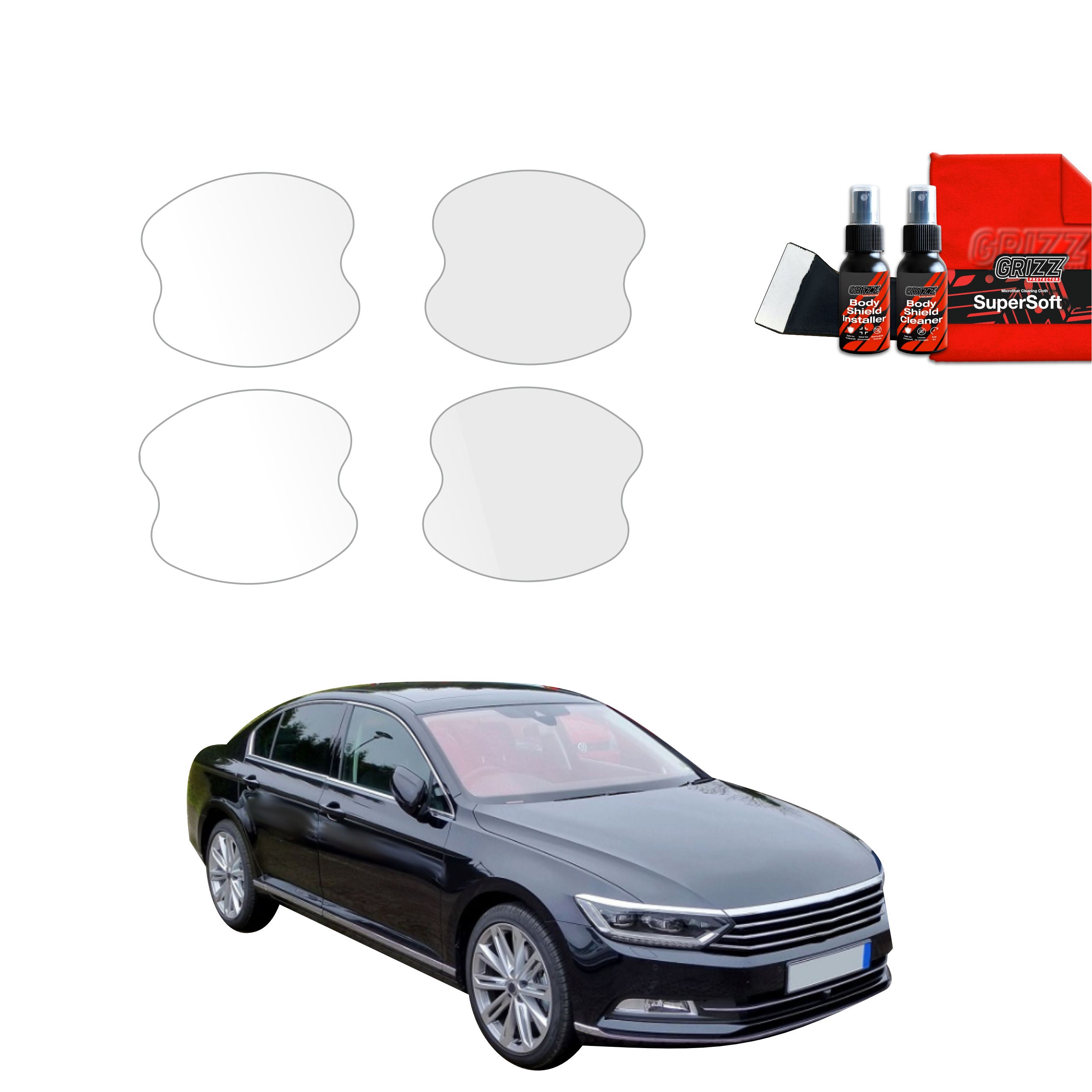 Folie de protecție 4în1 pentru mânerele ușilor - Volkswagen Passat B8 Sedan (2014-2022)