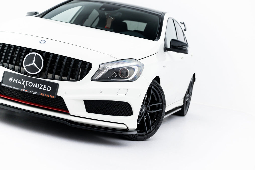 Prelungire splitter bara fata Mercedes A Class W176 Amg-Line 2013-2015 v3 - Maxton Design