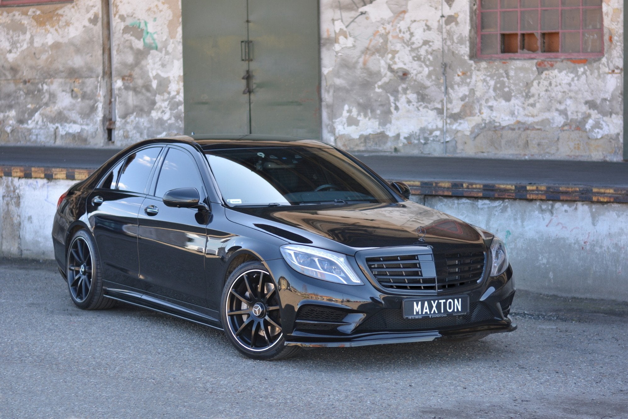 Prelungire splitter bara fata Mercedes S Class W222 Amg-Line 2013-2017 v1 - Maxton Design