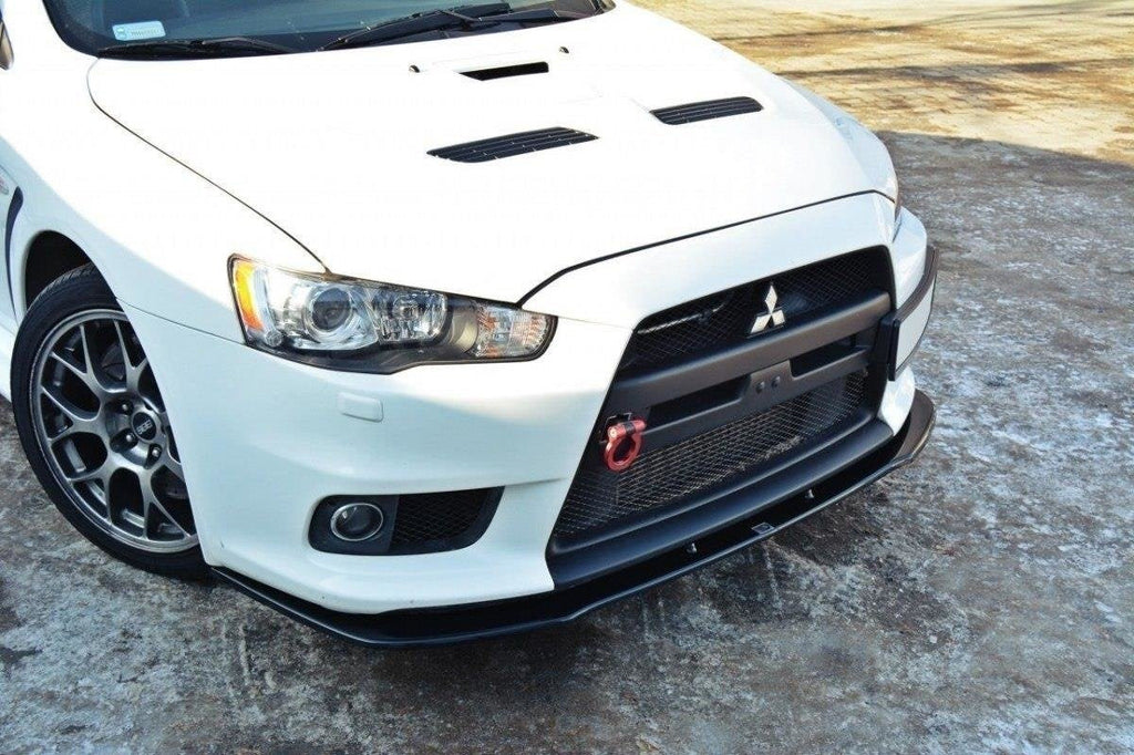 Prelungire splitter bara fata Mitsubishi Lancer Evo X 2007-2015 v4 - Maxton Design