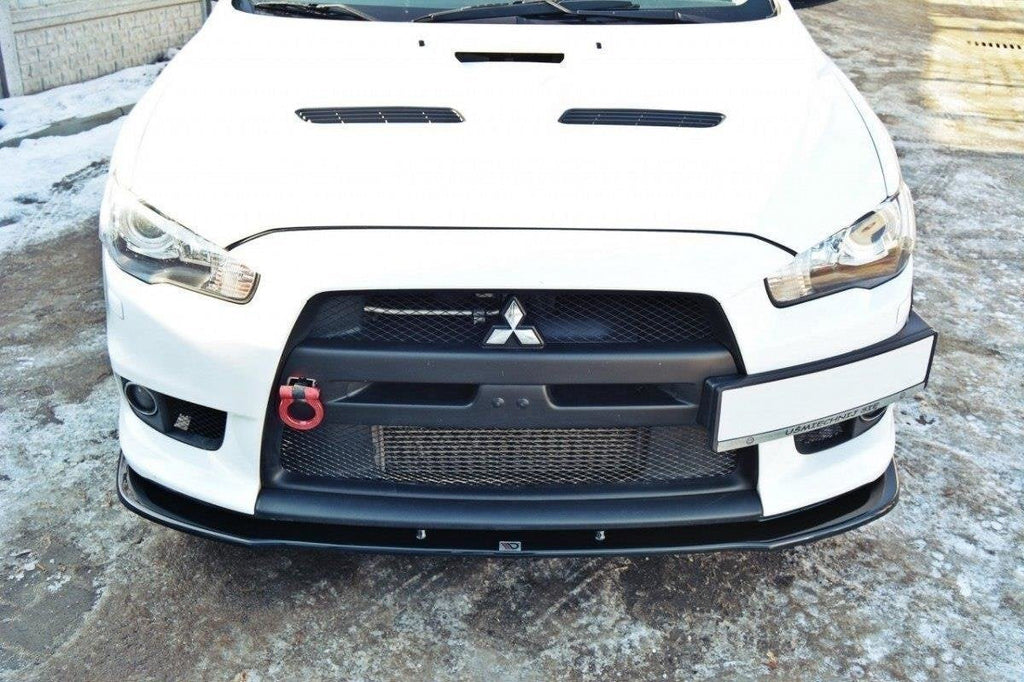 Prelungire splitter bara fata Mitsubishi Lancer Evo X 2007-2015 v4 - Maxton Design
