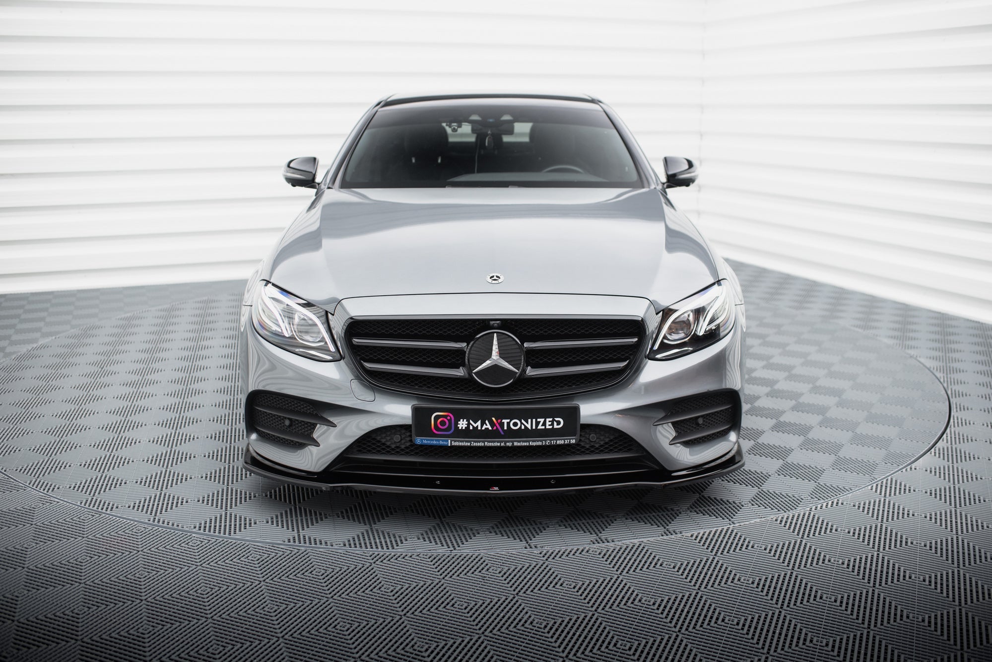Prelungire splitter bara fata Mercedes E Class W213 Amg-Line E43 AMG 2016- v3 - Maxton Design