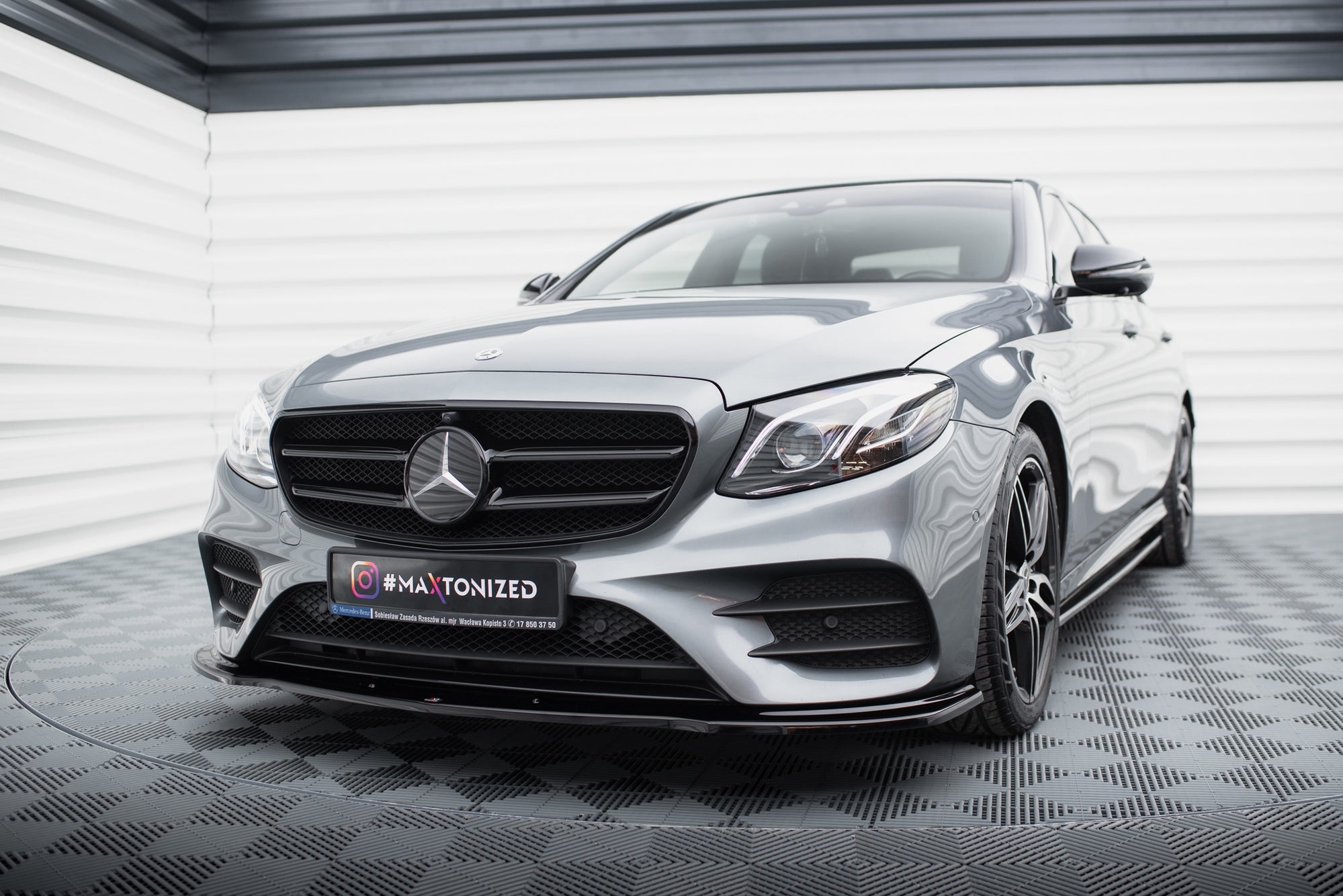 Prelungire splitter bara fata Mercedes E Class W213 Amg-Line E43 AMG 2016- v3 - Maxton Design