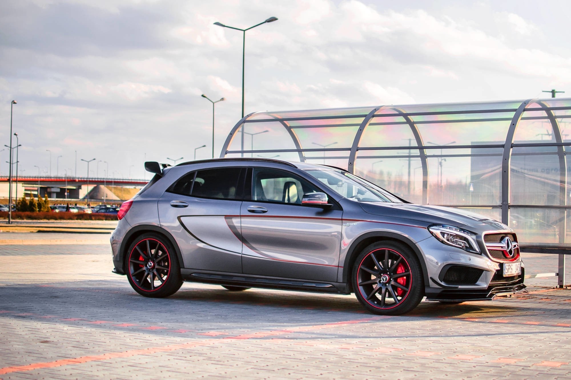 Prelungire splitter bara fata Mercedes GLA 45 AMG SUV X 156 2014-2017 v1 - Maxton Design