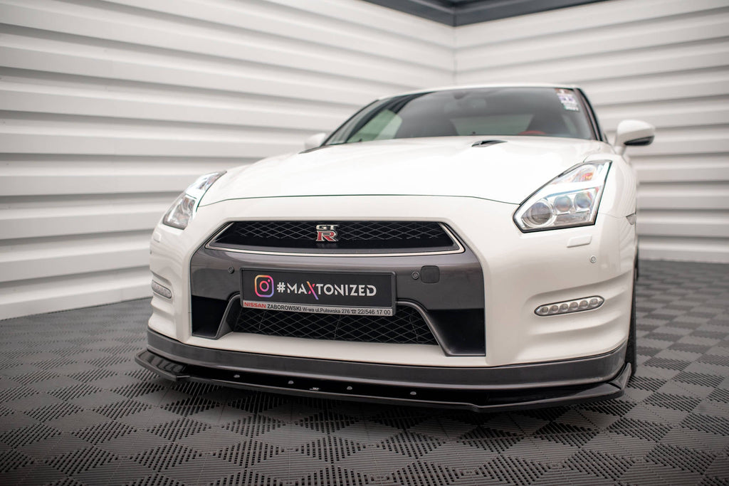 Prelungire splitter bara fata Nissan GTR R35 Facelift 2011-2016 v2 - Maxton Design
