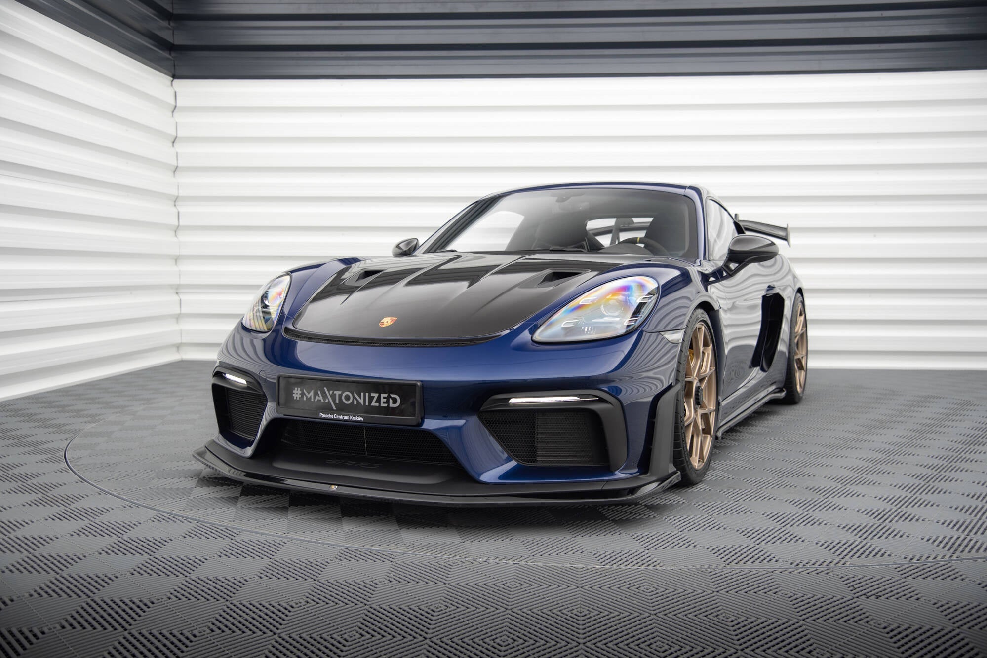 Prelungire splitter bara fata Porsche 718 Cayman GT4 RS 982c 2021- v3 - Maxton Design