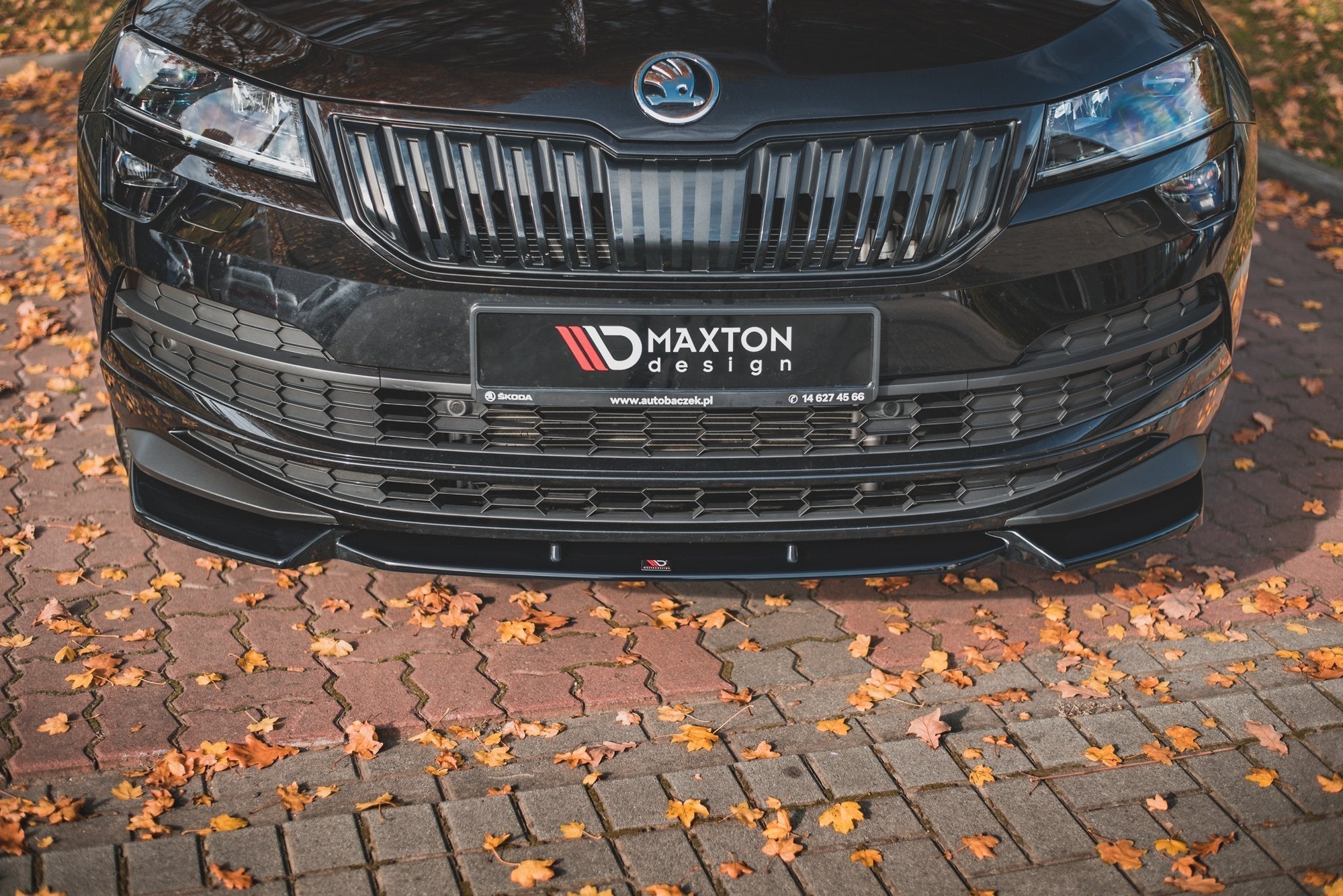 Prelungire splitter bara fata Skoda Karoq Sportline 2017- v1 - Maxton Design