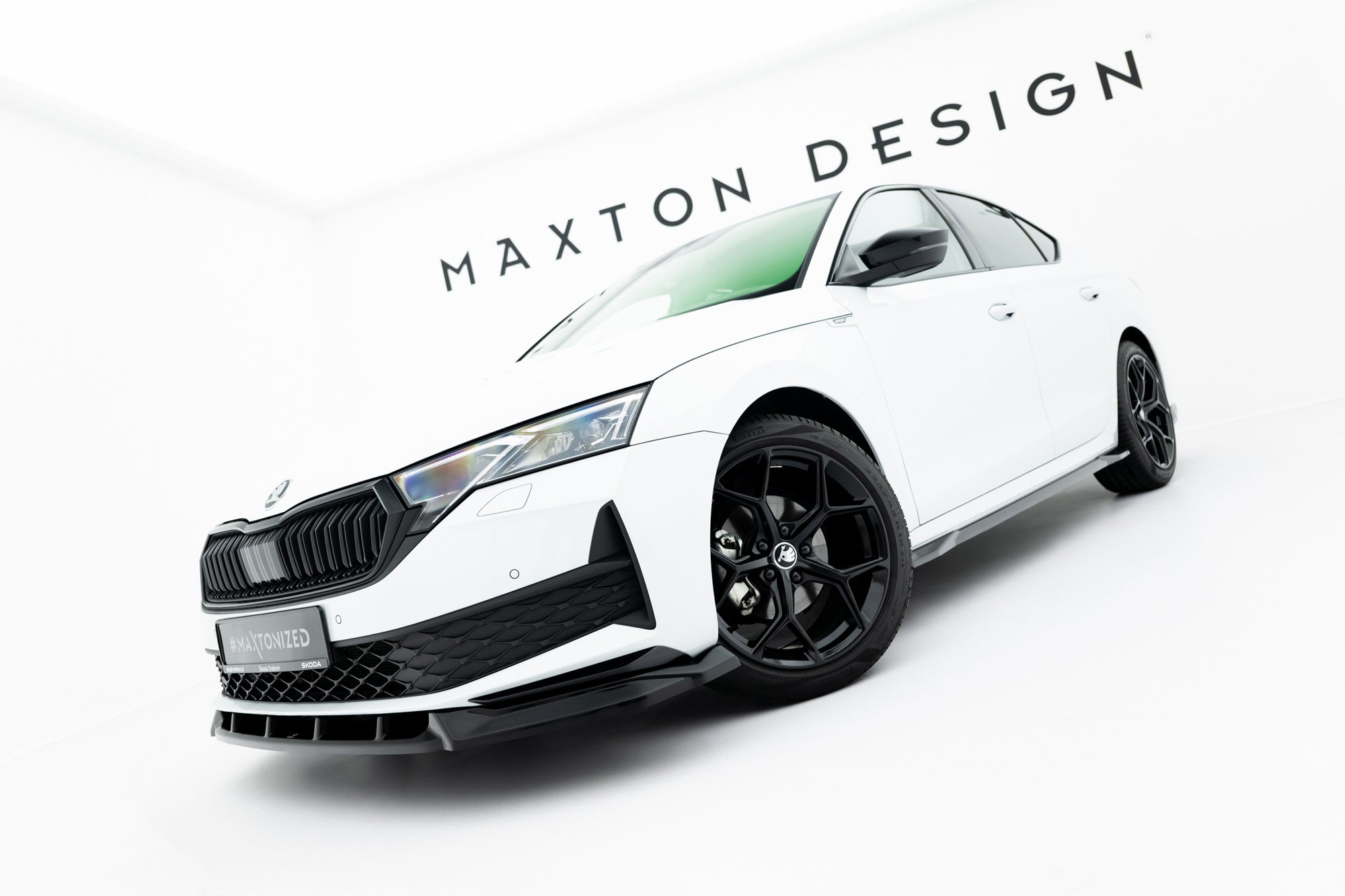 Prelungire splitter bara fata Skoda Octavia Sportline Liftback Combi Mk4 Facelift 2024- v22 - Maxton Design