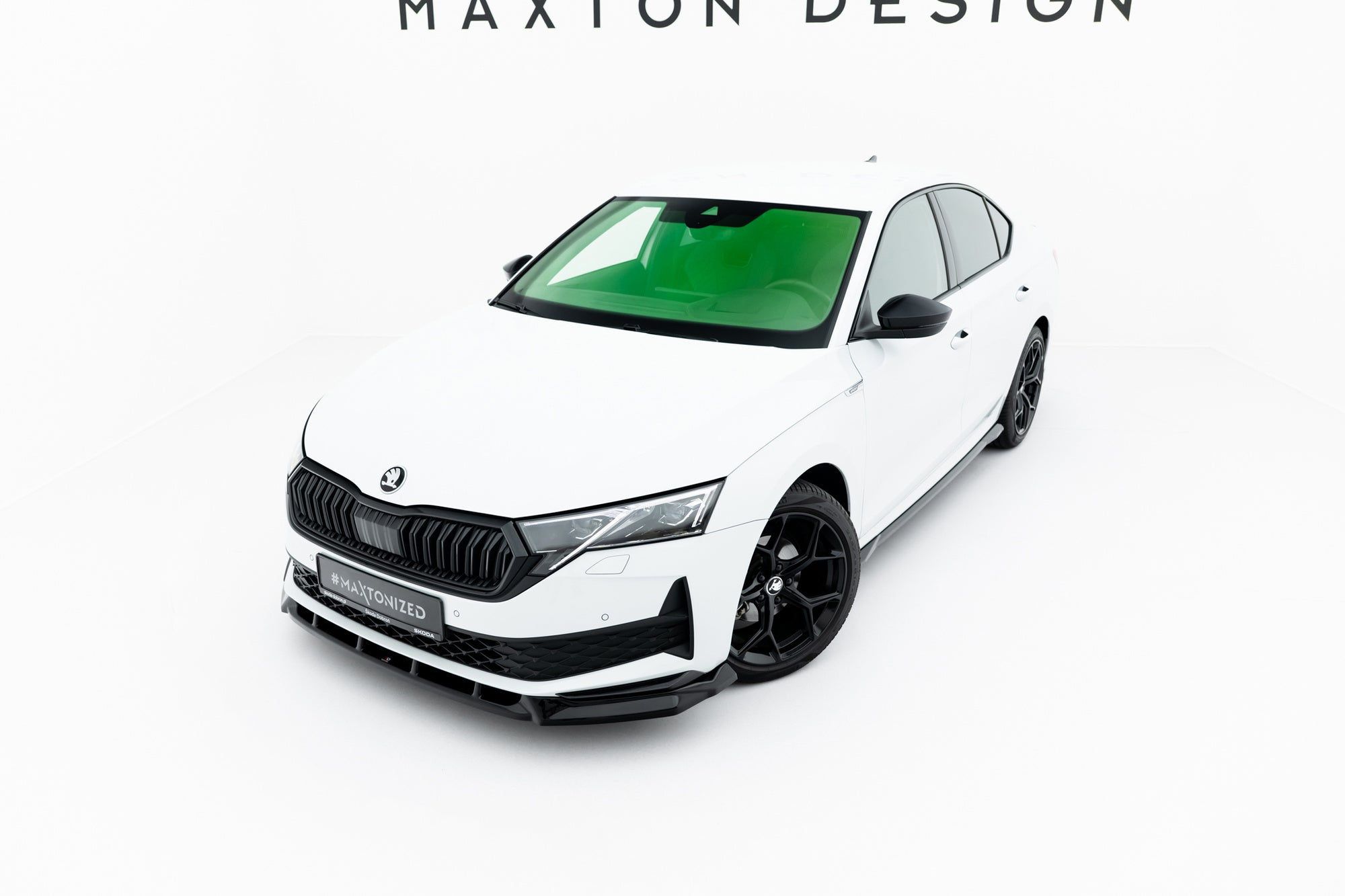 Prelungire splitter bara fata Skoda Octavia Sportline Liftback Combi Mk4 Facelift 2024- v22 - Maxton Design