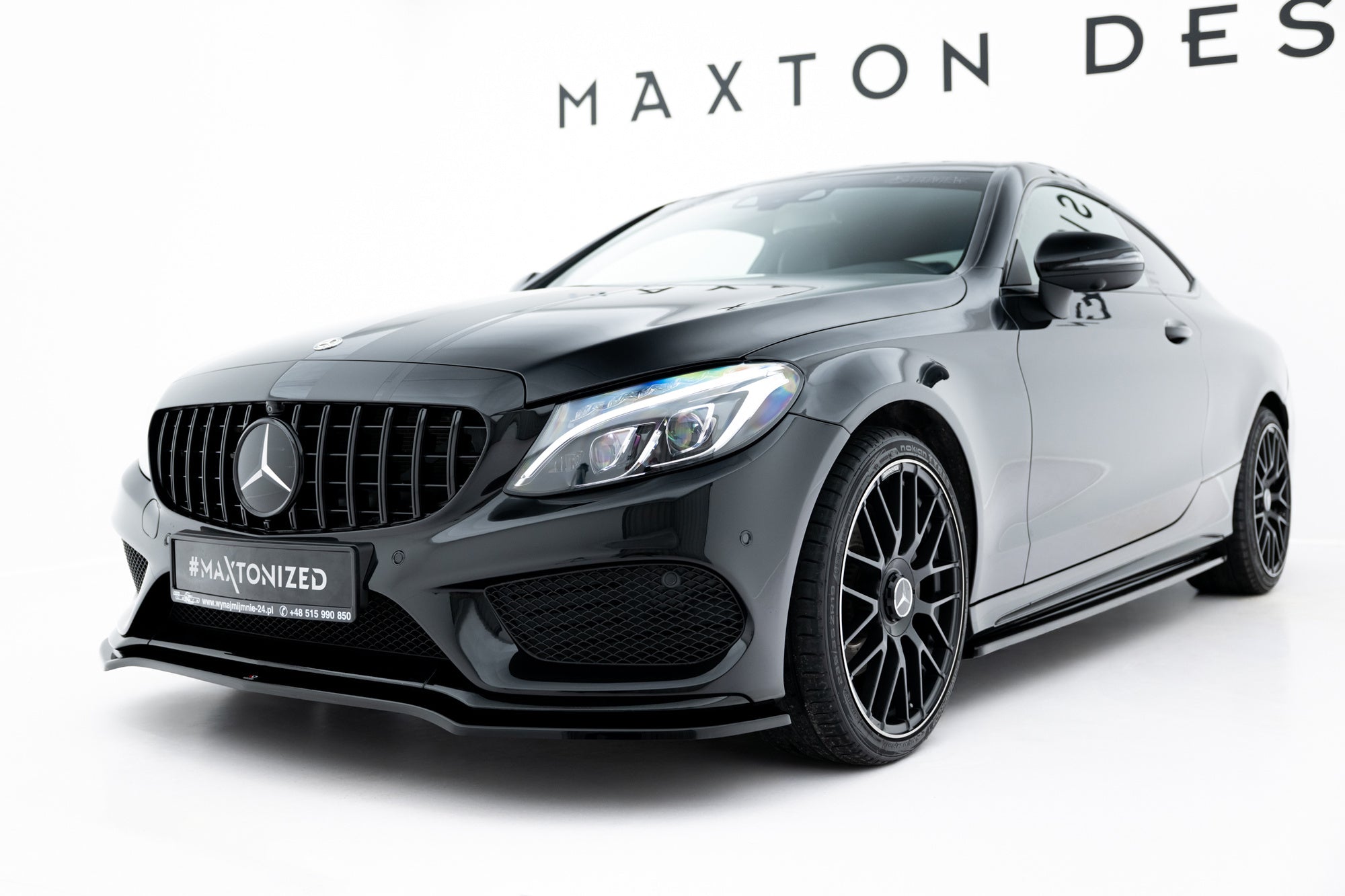 Prelungire splitter bara fata Mercedes C Class W205 Coupe Amg-Line 2015-2018 v4 - Maxton Design