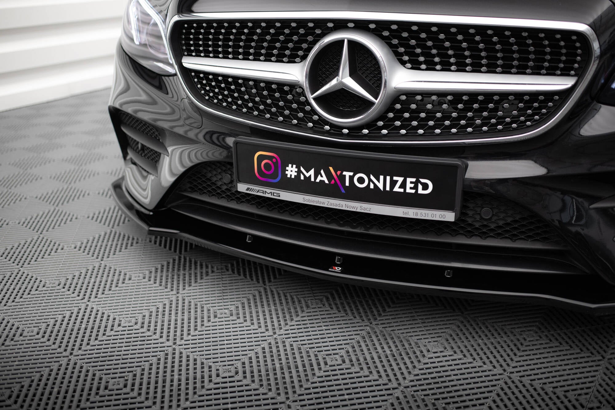 Prelungire splitter bara fata Mercedes E Class W213 Coupe Amg-Line 2017- v1 - Maxton Design