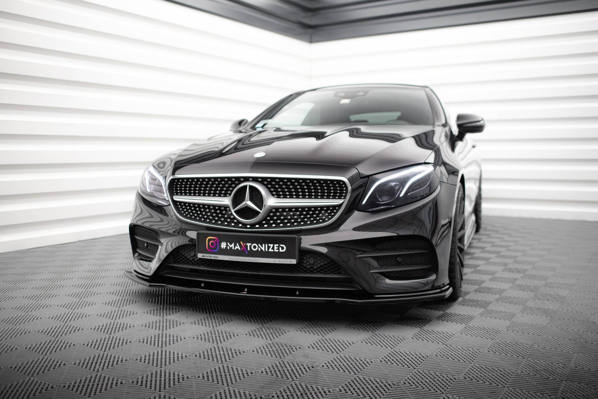 Prelungire splitter bara fata Mercedes E Class W213 Coupe Amg-Line 2017- v1 - Maxton Design