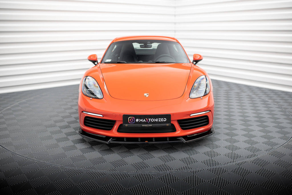 Prelungire splitter bara fata Porsche 718 Cayman 982c 2016- v1 - Maxton Design