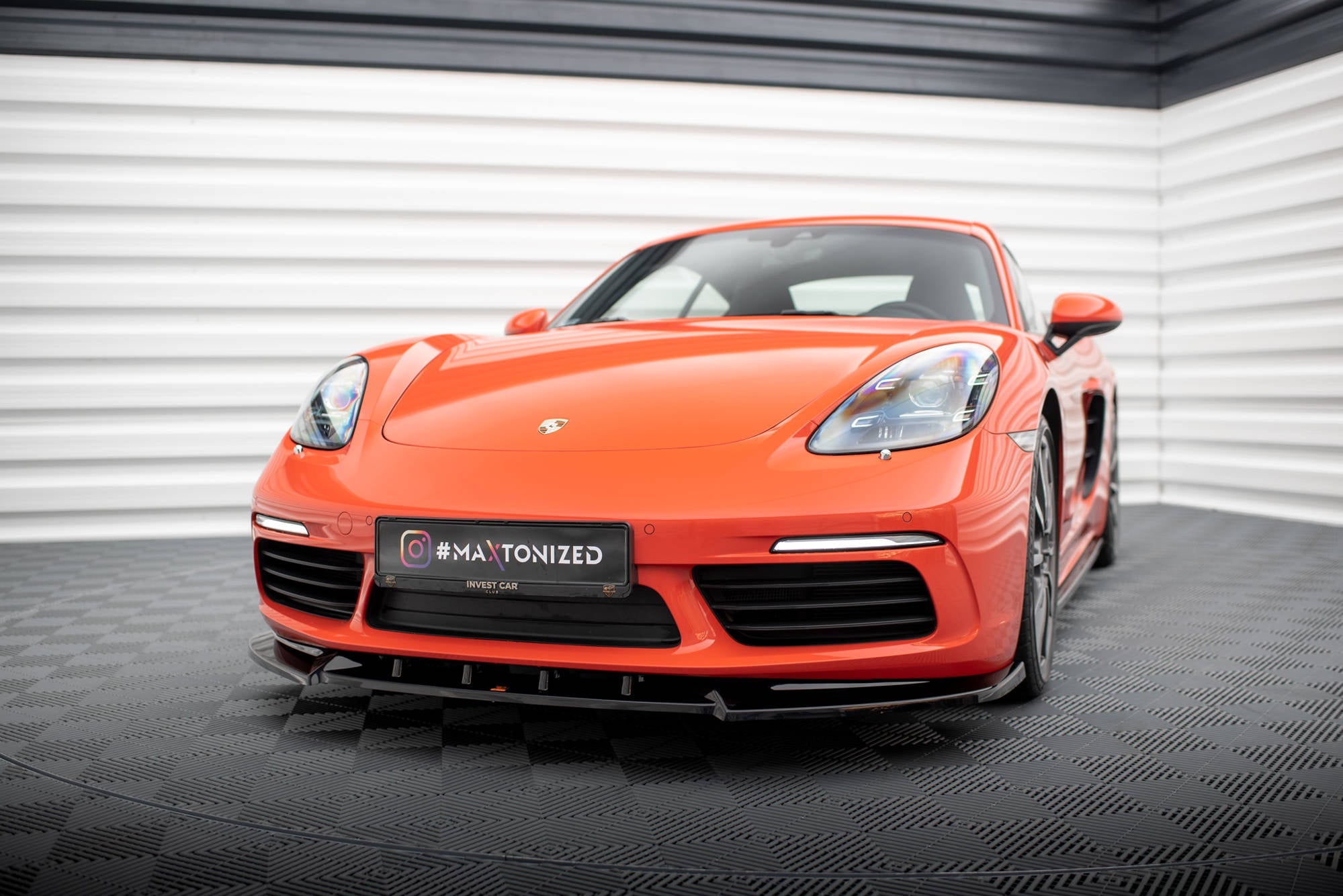 Prelungire splitter bara fata Porsche 718 Cayman 982c 2016- v1 - Maxton Design