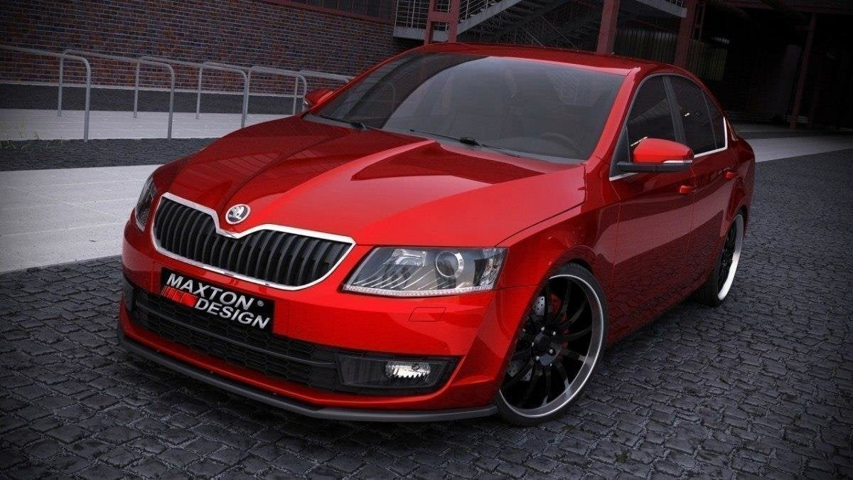 Prelungire splitter bara fata Skoda Octavia Mk3 2013-v3 - Maxton Design