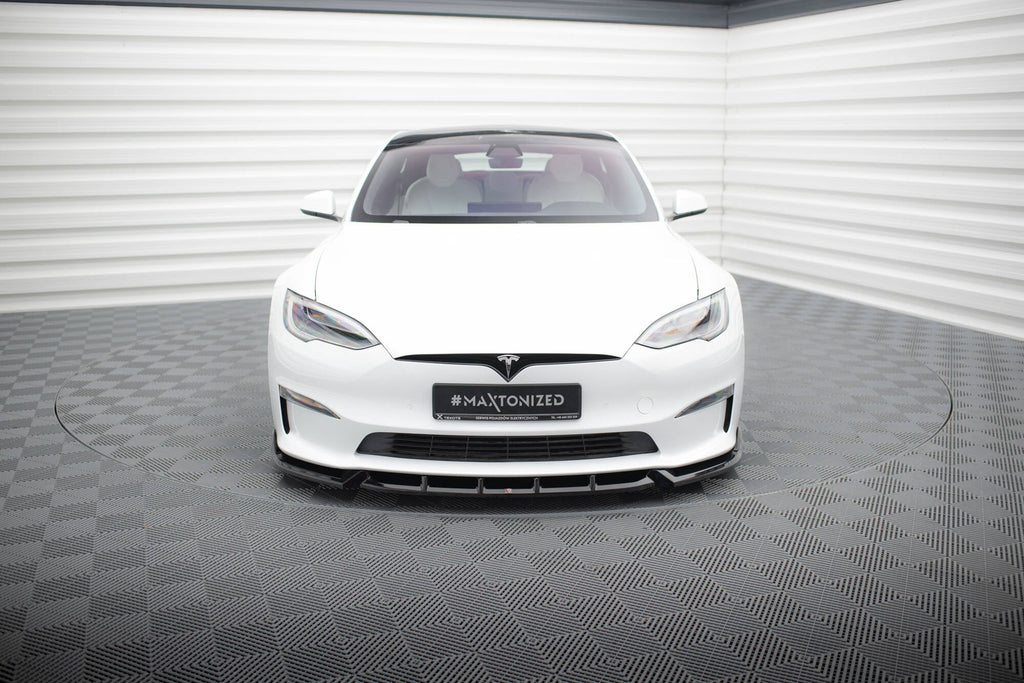 Prelungire splitter bara fata Tesla Model S Plaid Mk1 Facelift 2021- v2 - Maxton Design