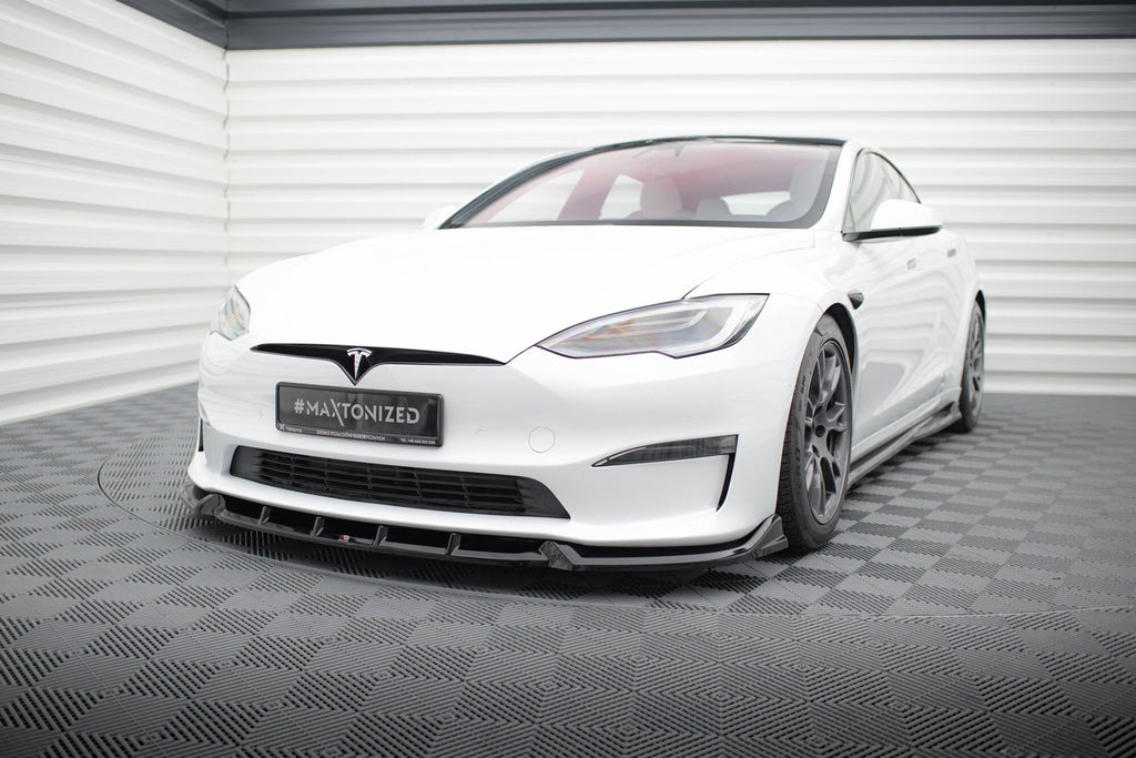 Prelungire splitter bara fata Tesla Model S Plaid Mk1 Facelift 2021- v2 - Maxton Design