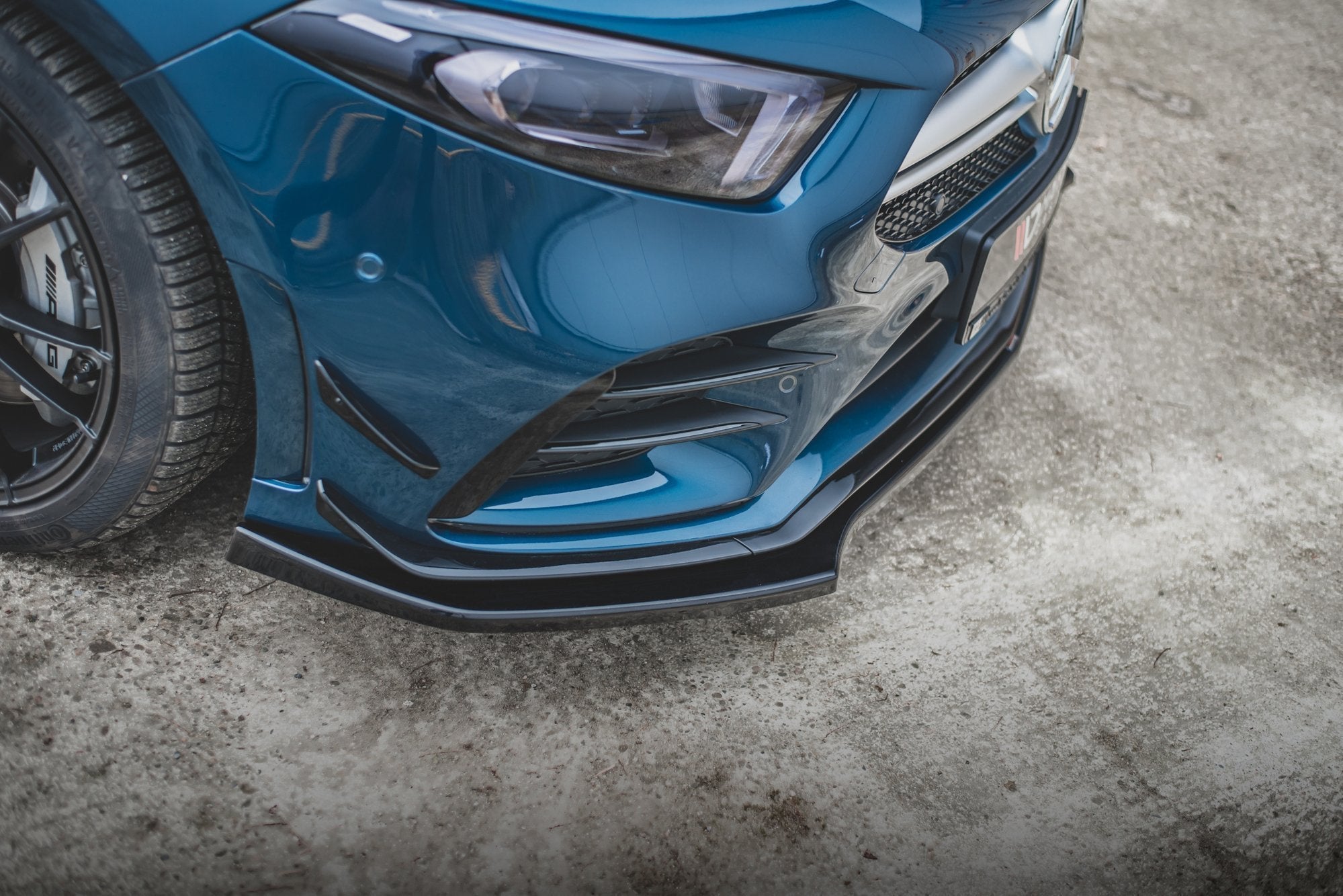 Prelungire splitter bara fata Mercedes A Class W177 A35 AMG 2018- v2 - Maxton Design