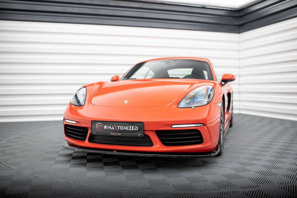 Prelungire splitter bara fata Porsche 718 Cayman 982c 2016- v2 - Maxton Design