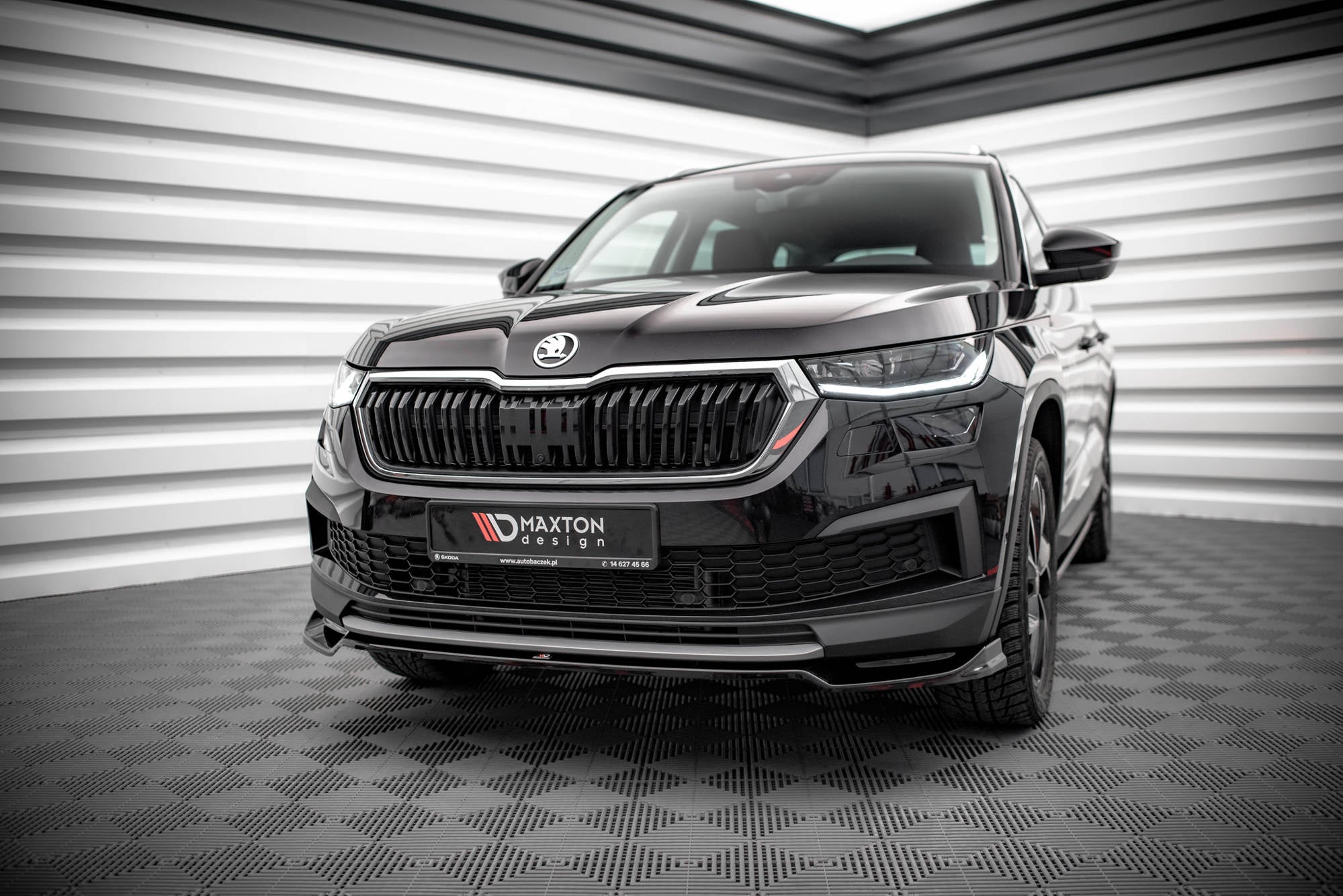 Prelungire splitter bara fata Skoda Kodiaq Mk1 Facelift 2019- v3 - Maxton Design