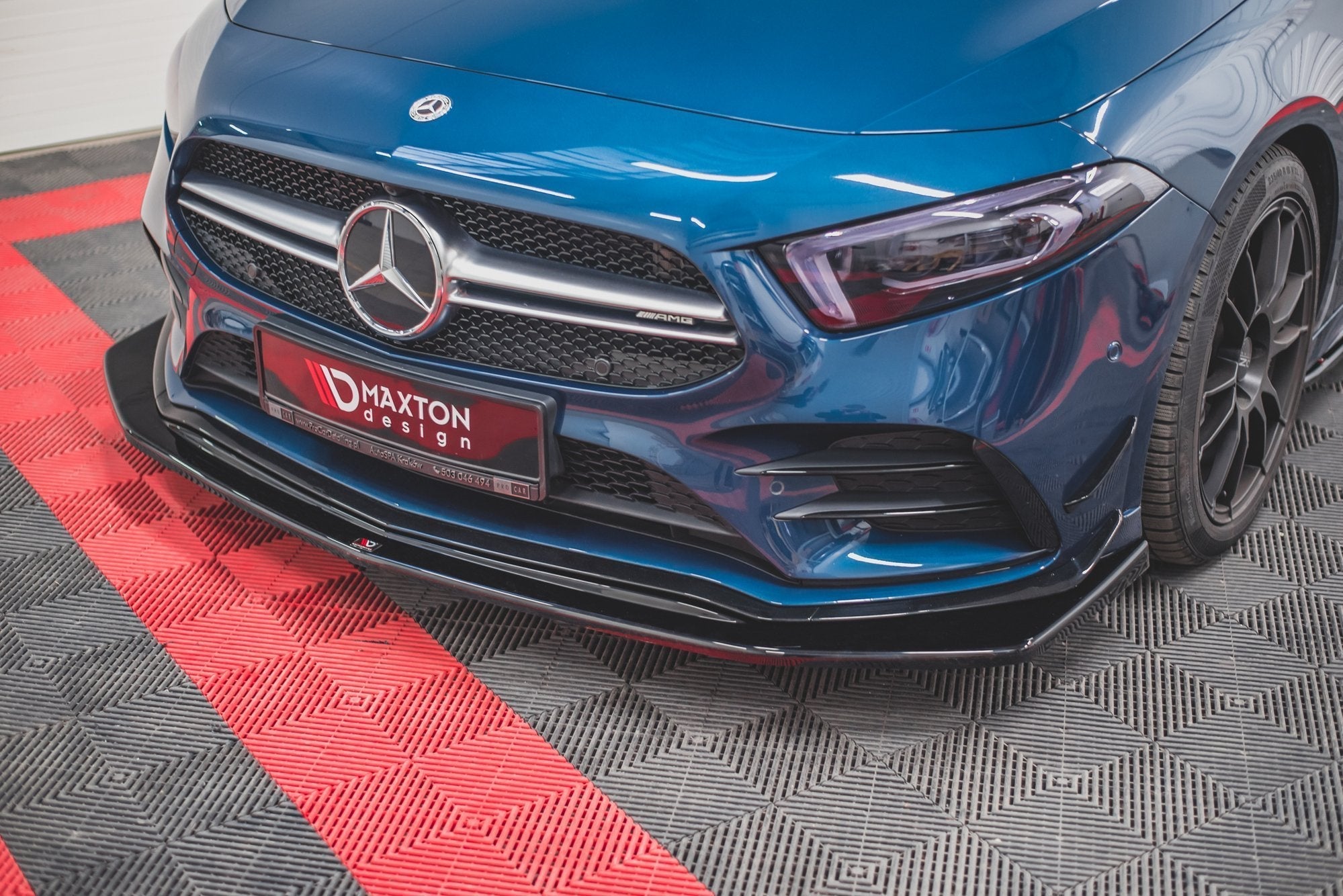 Prelungire splitter bara fata Mercedes A Class W177 A35 AMG 2018- v3 - Maxton Design