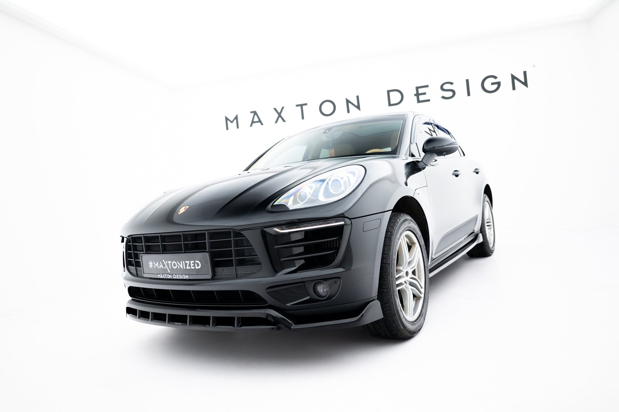 Prelungire splitter bara fata Porsche Macan Mk1 2014-2018 v6 - Maxton Design