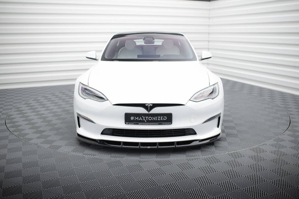 Prelungire splitter bara fata Tesla Model S Plaid Mk1 Facelift 2021- v4 - Maxton Design