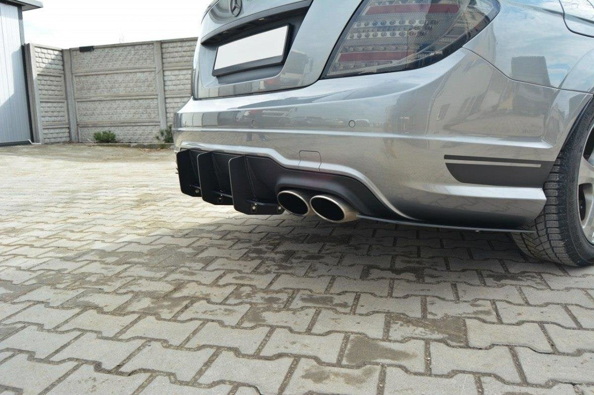 Prelungire splitter difuzor bara spate Mercedes C Class W204 AMG-Line Facelift 2011-2014 v4 - Maxton Design
