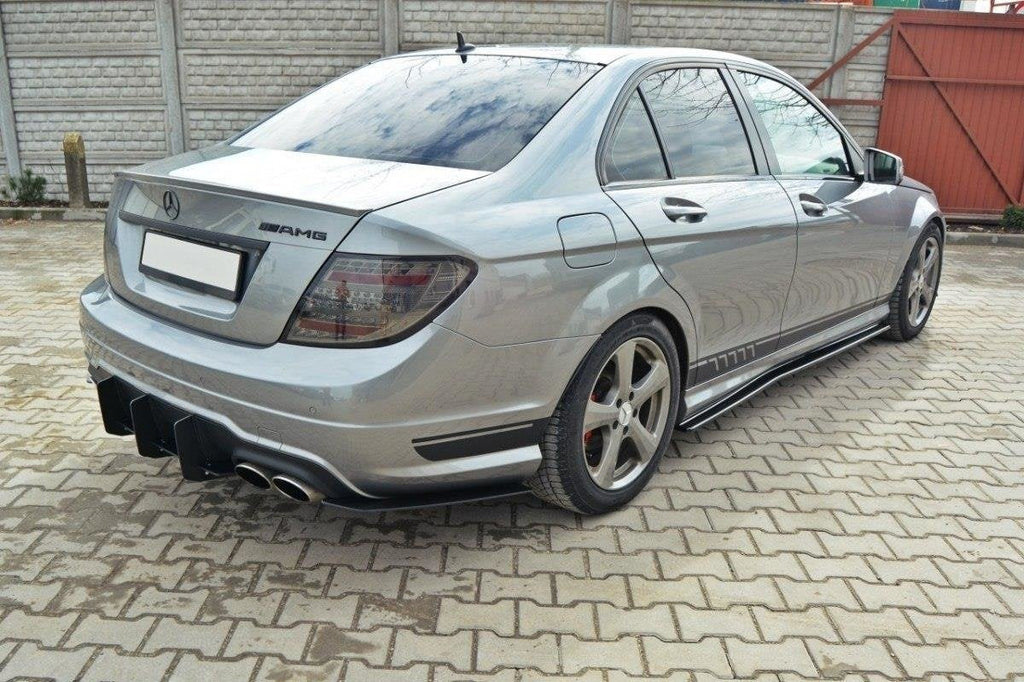 Prelungire splitter difuzor bara spate Mercedes C Class W204 AMG-Line Facelift 2011-2014 v4 - Maxton Design