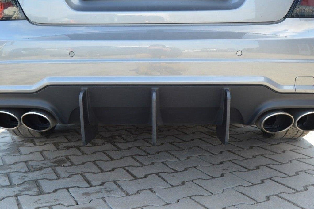 Ornamente difuzor bara spate Mercedes C Class W204 AMG-Line Facelift 2011-2014 v3 - Maxton Design